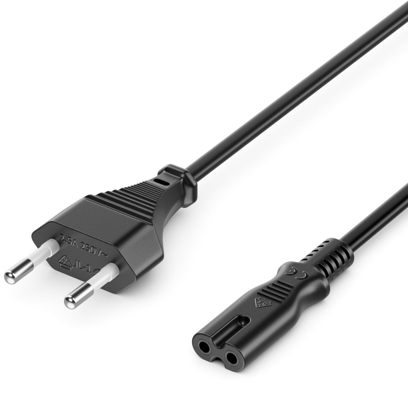 deleyCON 1,5m Netzkabel Stromkabel Eurostecker - C7 Buchse Stromkabel
