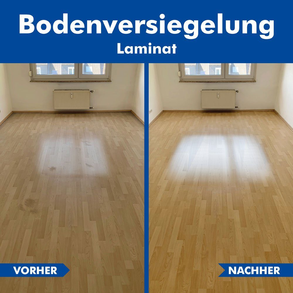 Holzbodenversiegelung, Parkettversiegelung, ABACUS Seidenmattem Laminatversiegelung, Rutschhemmend mit Bodenversiegelung Glanz