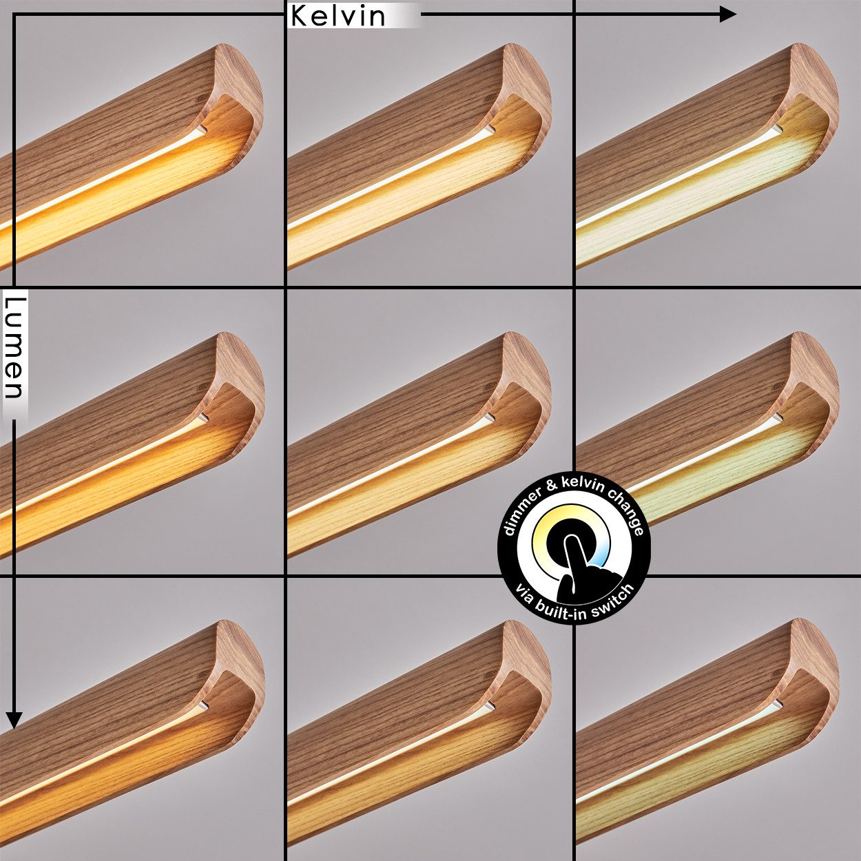 hofstein Pendelleuchte dimmbare Pendellampe aus Metall/Holz/Kunststoff in S günstig online kaufen