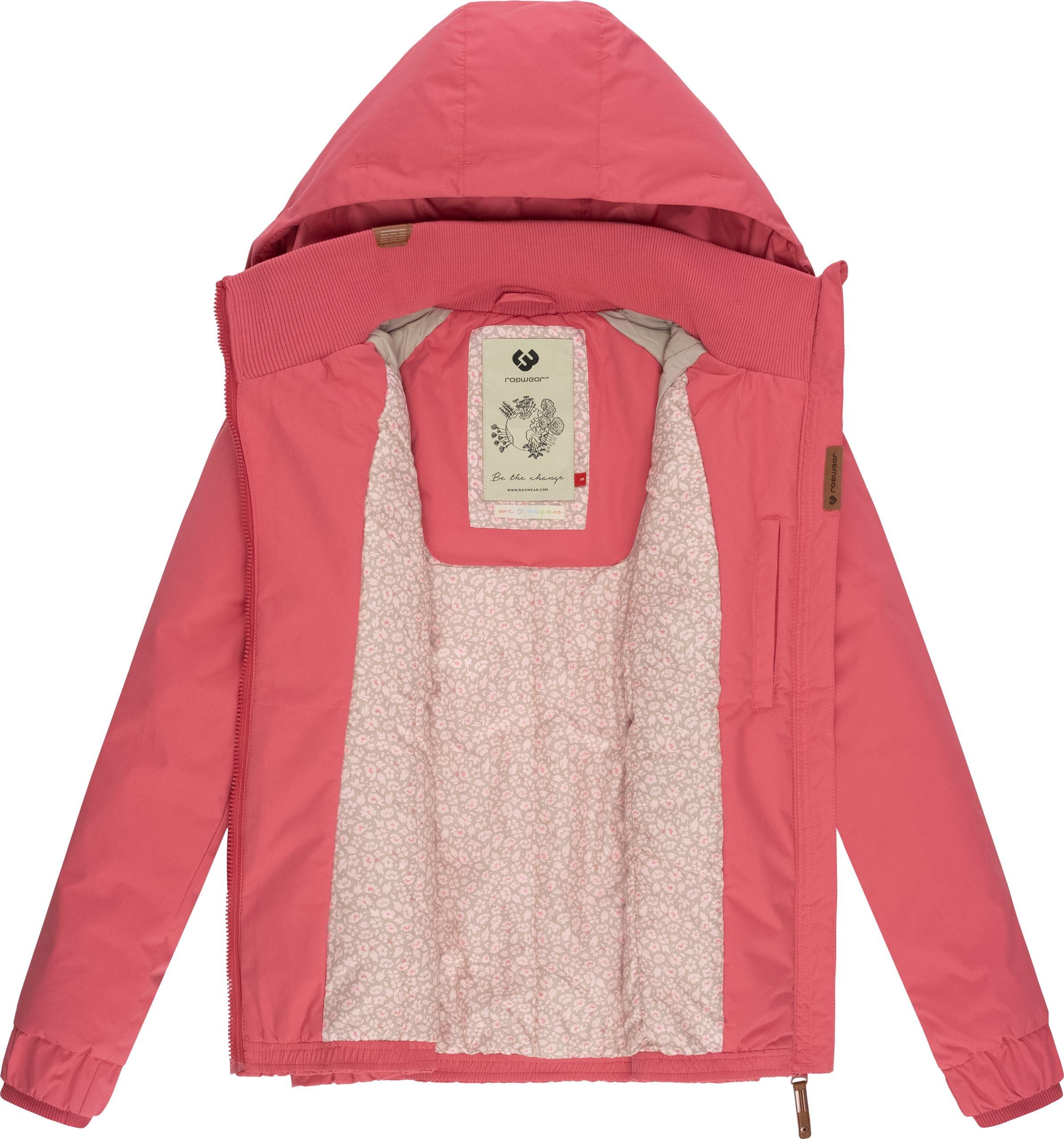 mit blassrosa den Kapuze für Winterjacke Dizzie wasserdichte Winter Ragwear Outdoorjacke Winter