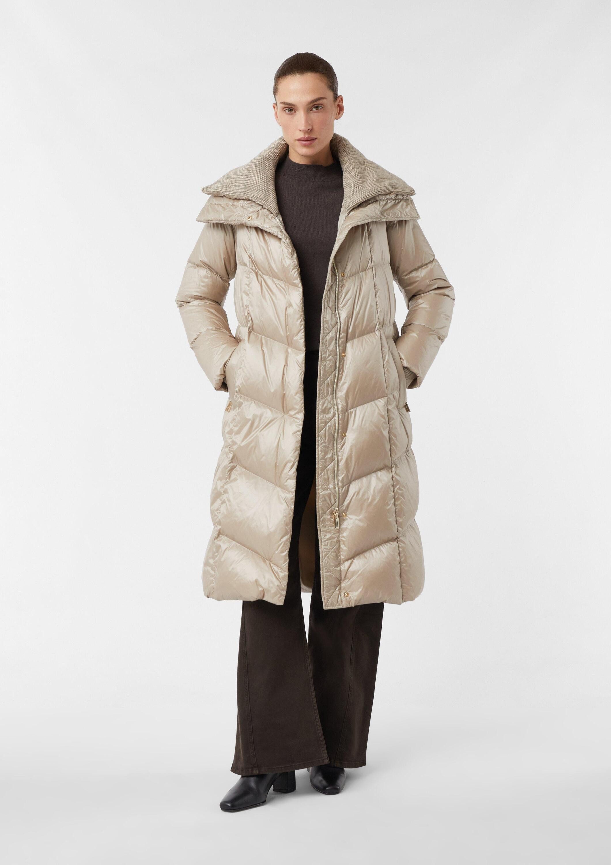 comma Wintermantel Outdoor-Mantel Gesteppter Daunenmantel mit Strickkragen