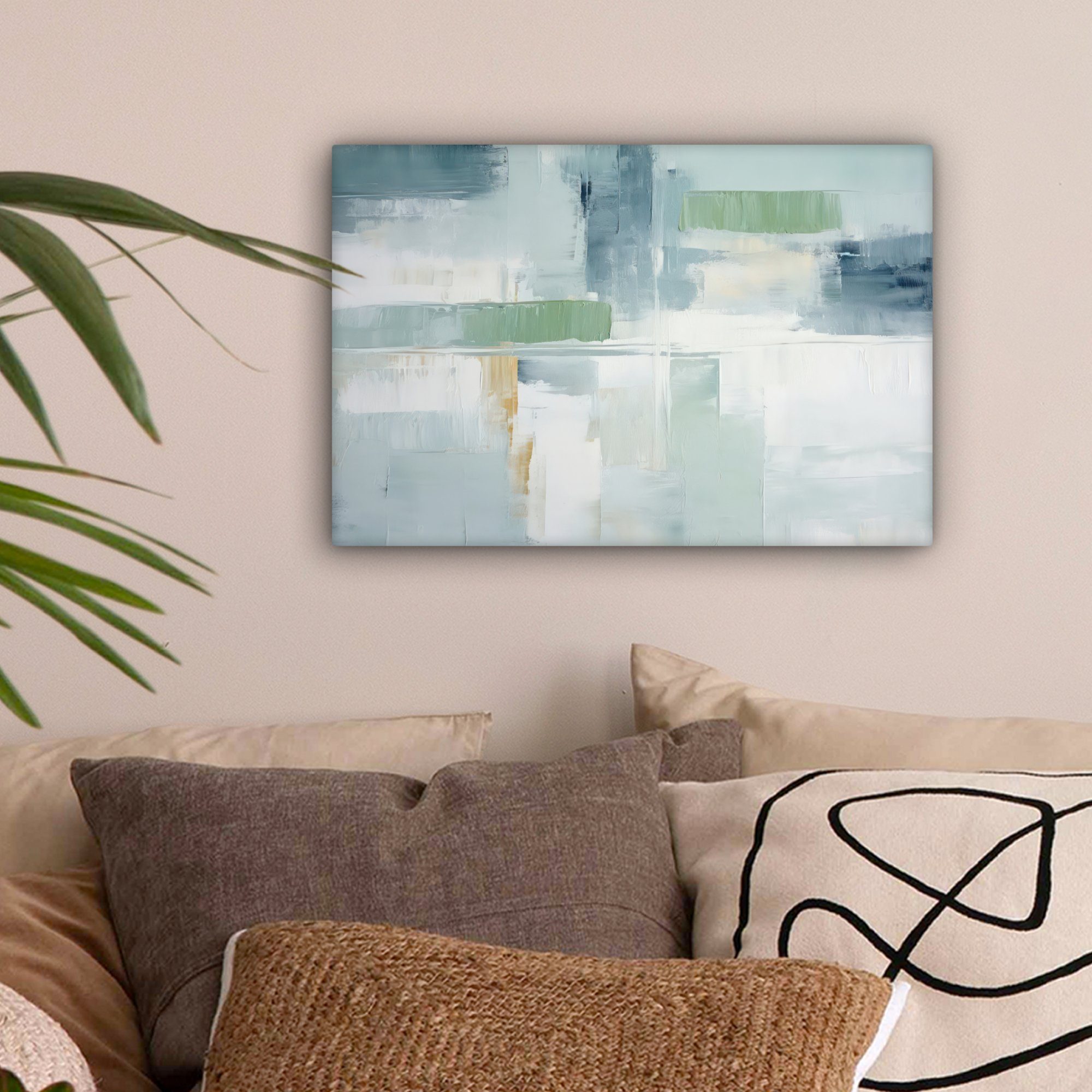 OneMillionCanvasses® Leinwandbild Farbe - Moderne Kunst - Abstrakt - Grau, Fotodruck (1 St), Leinwand Bilder Klein, Wand Dekoration Aesthetic 30x20 cm