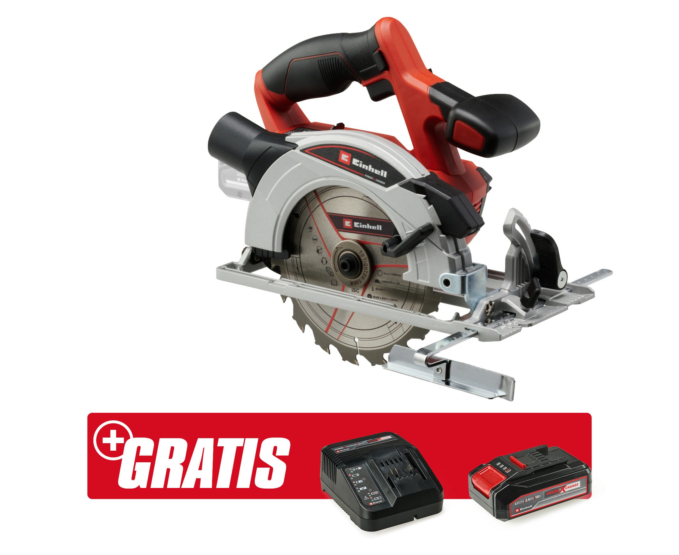 Einhell Akku-Handkreissäge TE-CS 18/165-1 Li (1x2,5 günstig online kaufen