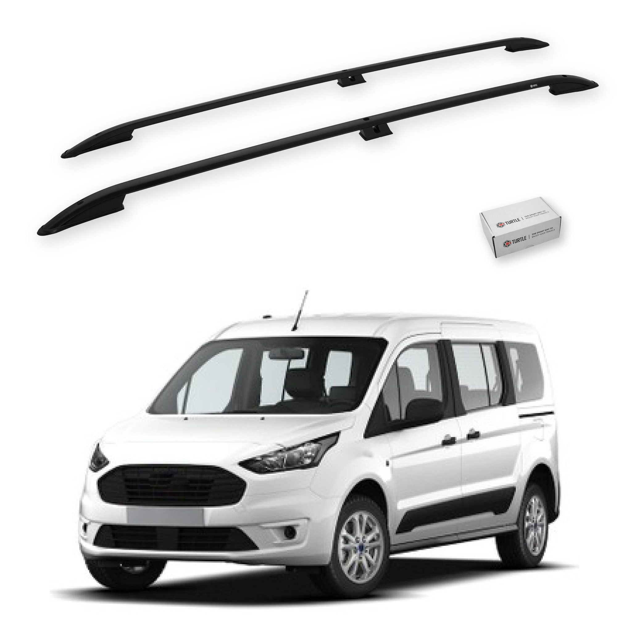 TURTLE Dachbox-Halterung TURTLE Für Ford Connect 2013-2021 / Langes Chassis Crown Dachreling