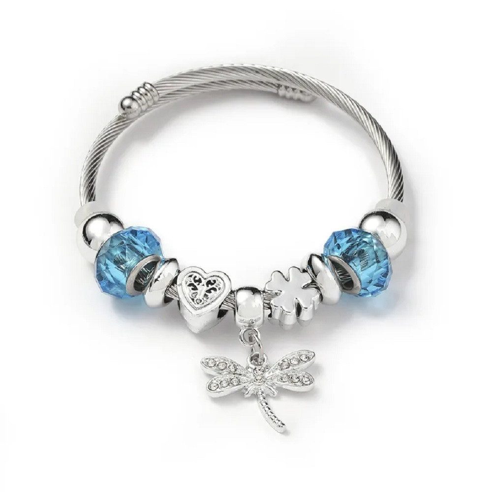 Eyecatcher Armkette Charm-Armband mit blauen Kunststoffperlen günstig online kaufen