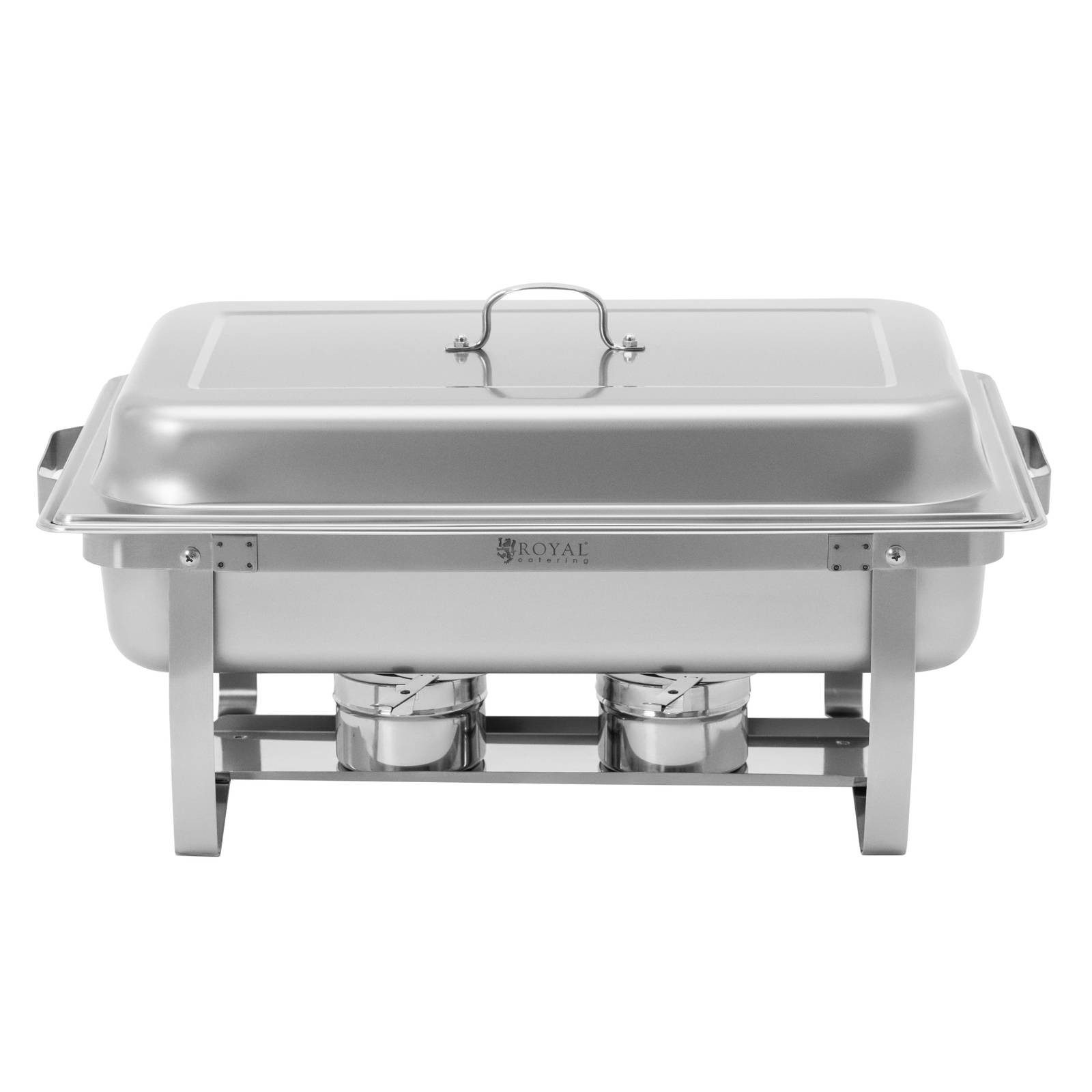 Royal Catering Speisenwärmer 2 Chafing Dishes zu je 7,5 l klappbare Gestelle 2 x GN 1/1 Rechaud, verschiedene Größen – Bild 4 von 5