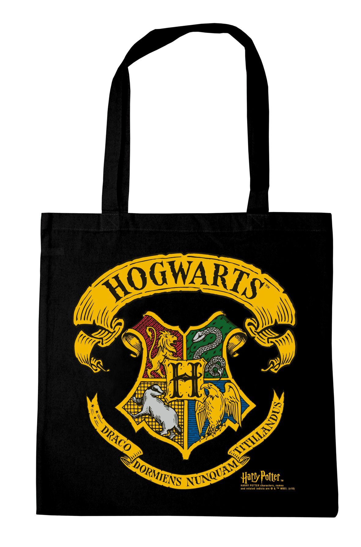 LOGOSHIRT Henkeltasche Harry Potter Hogwarts, mit auffälligem Wappen-Print