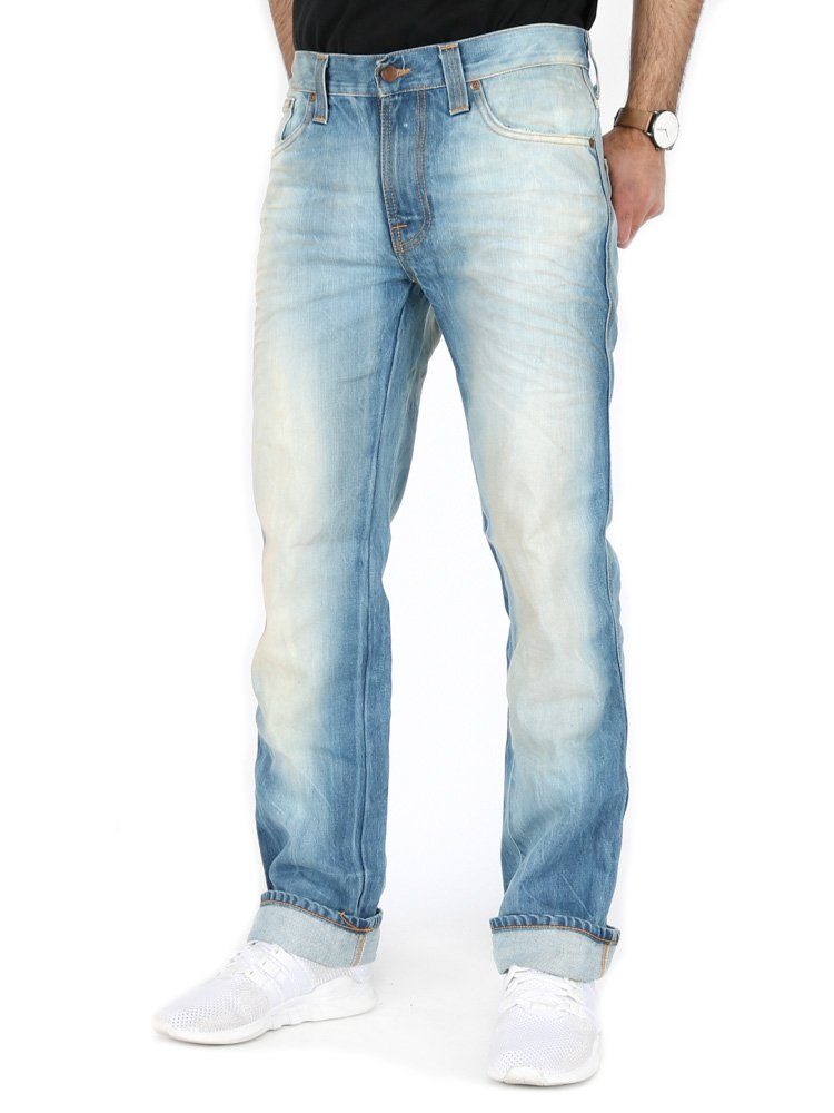 Nudie Jeans Regular-fit-Jeans Herren Bleached Hose - Slim Jim Crispy Worn  in online kaufen | OTTO