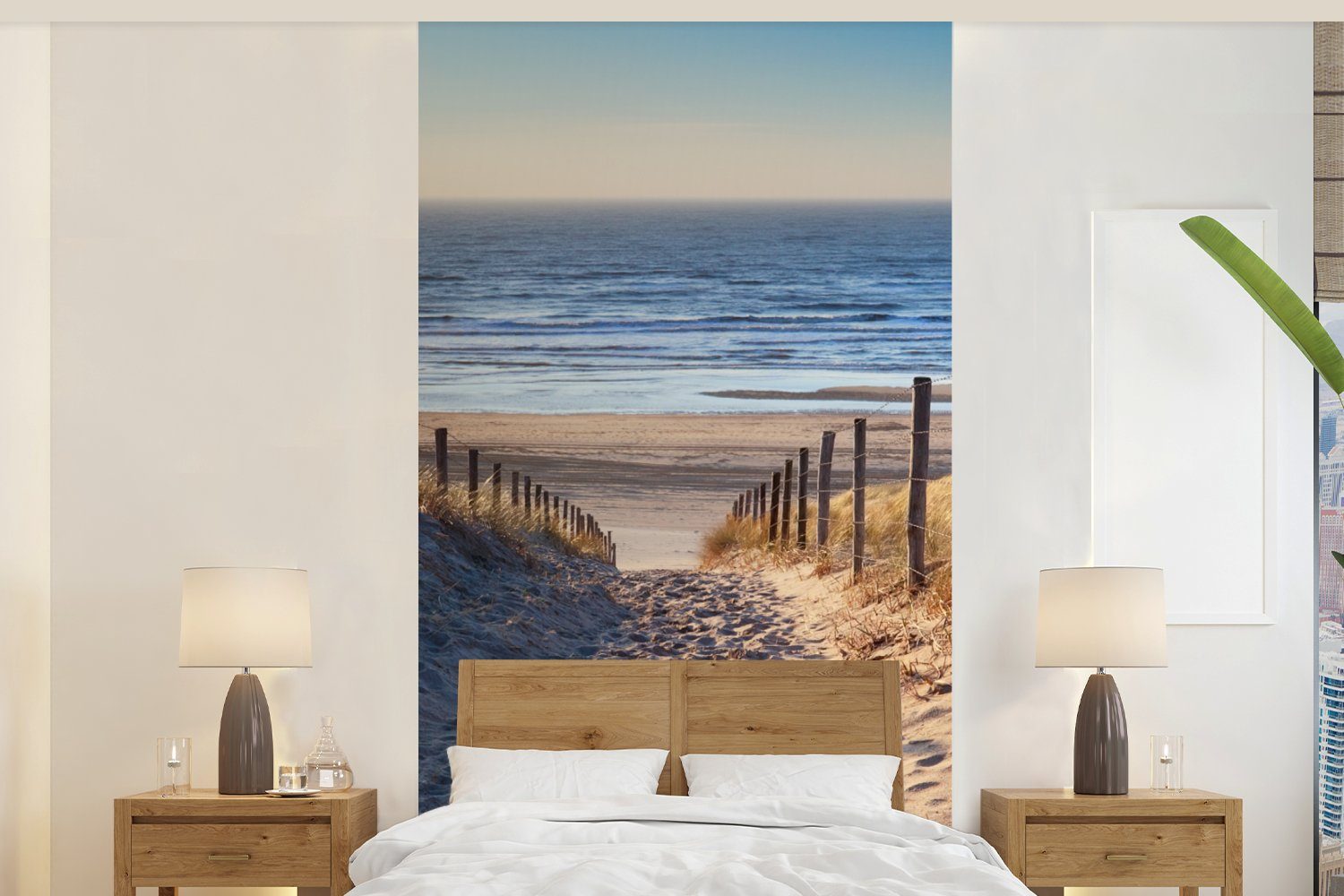 Schlafzimmer MuchoWow Wohnzimmer - Fototapete für - Düne - Strand Vliestapete (2 Sand bedruckt, Fototapete Meer St), - Sommer, Matt, Küche,