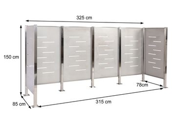 MCW Mülltonnenbox MCW-J55-4, Inkl. Bodenanker (4 St. je Pfosten)