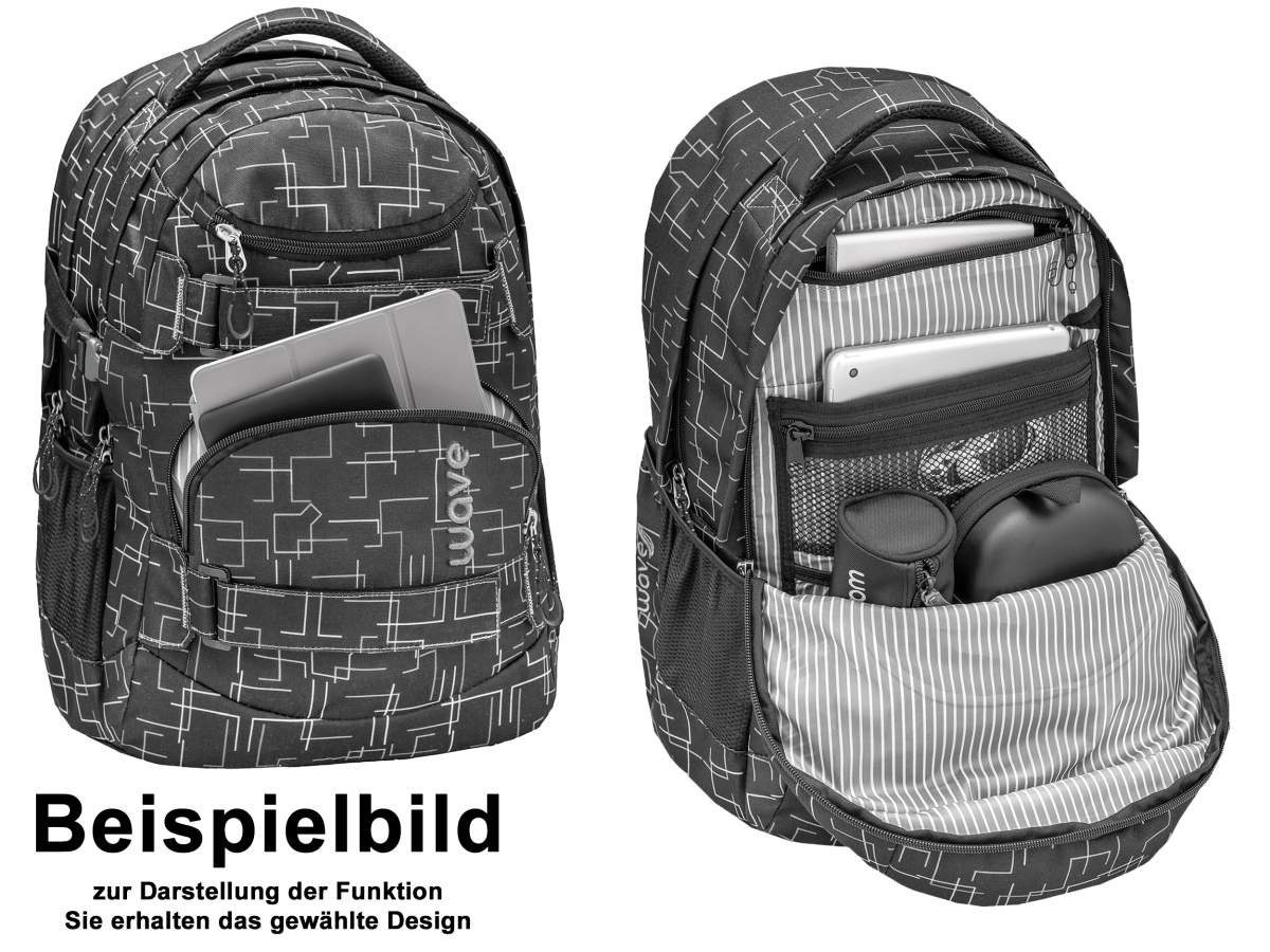 ab Yellow Schultasche, Jungen Wave Mädchen, weiterführende Schule, Infinity, Klasse, 5. Schulrucksack Lines