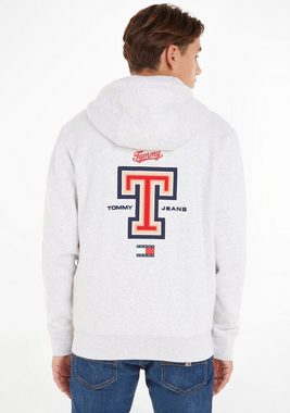 Tommy Jeans Kapuzensweatjacke TJM REG MODERN SPORT T ZIPTHRU mit großer Logostickerei hinten