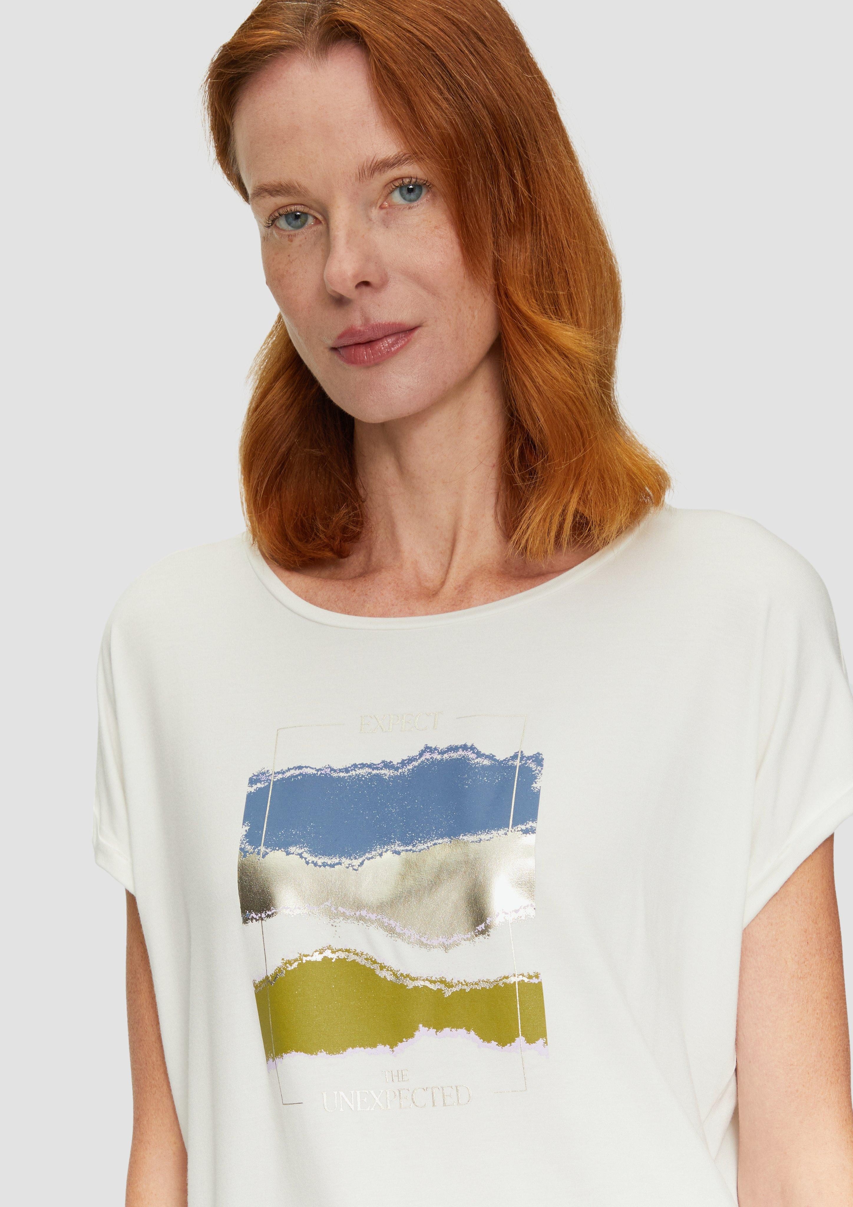s.Oliver Kurzarmshirt T-Shirt aus Viskosestretch mit günstig online kaufen