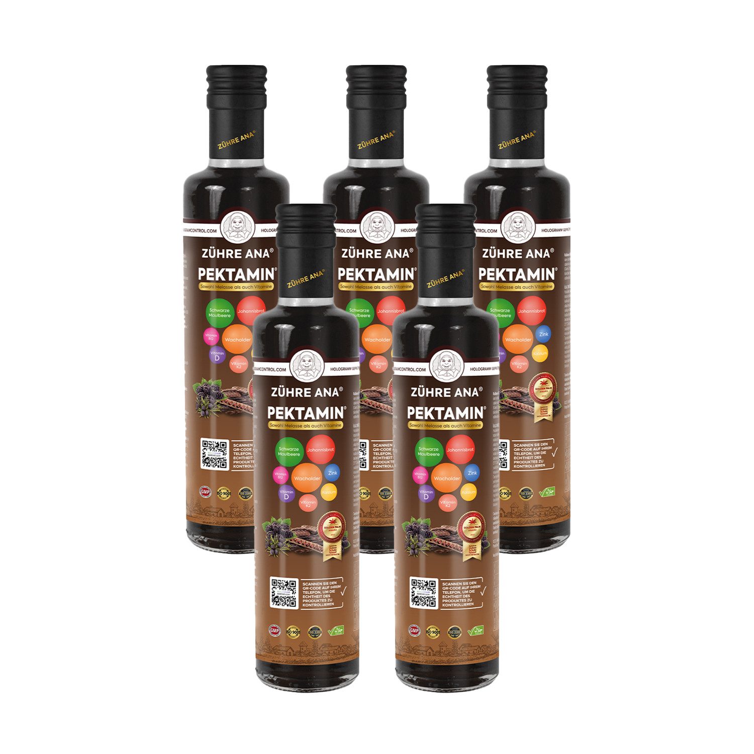 Zühre Ana® Sirup Pektamin Sirup – Mit Johannisbrot- und Maulbeerextrakt, Vitaminreich, Schwarze Maulbeere, Johannisbrot, Melasse
