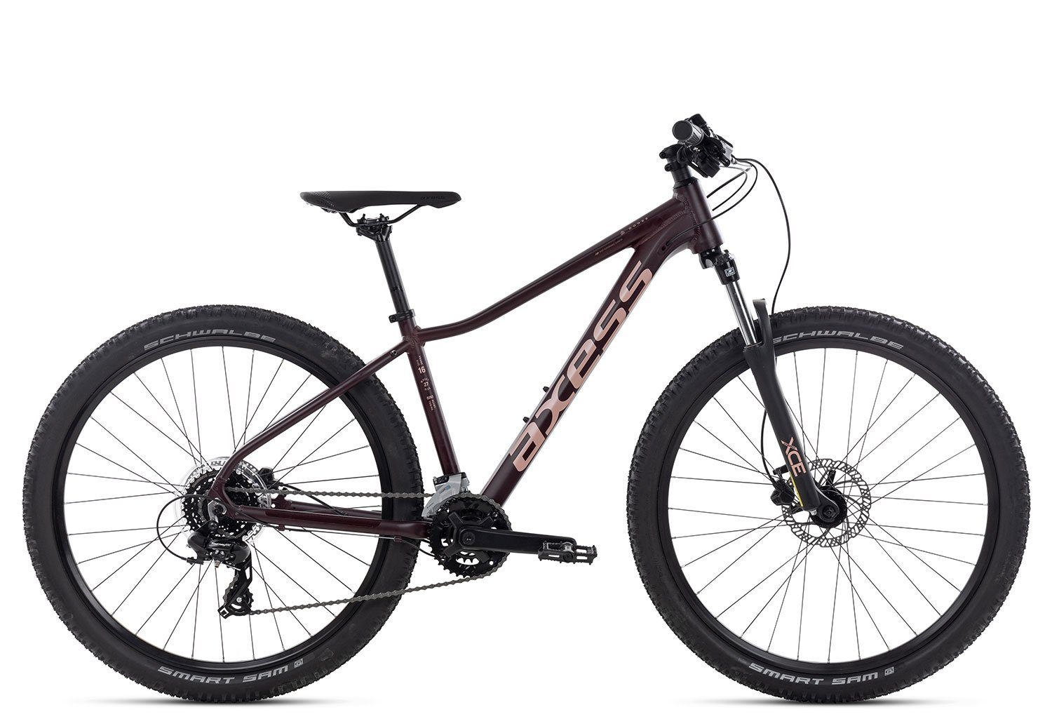 Mountainbike MTB-Hardtail Axess 16 matt rot/orange 2023, Gang 8 red RD-TX800- DOREE Schaltwerk, Kettenschaltung, Shimano