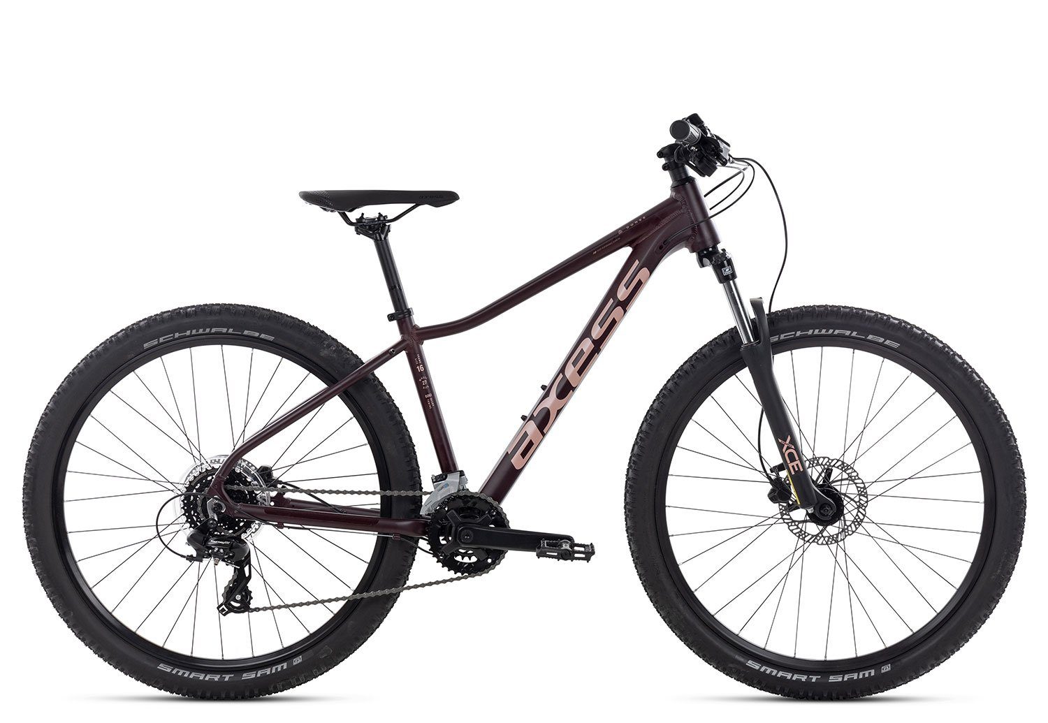 Axess Mountainbike DOREE, 16 Gang Shimano RD-TX800- 8 Schaltwerk, Kettenschaltung, Damen MTB-Hardtail 29 Zoll rot/orange