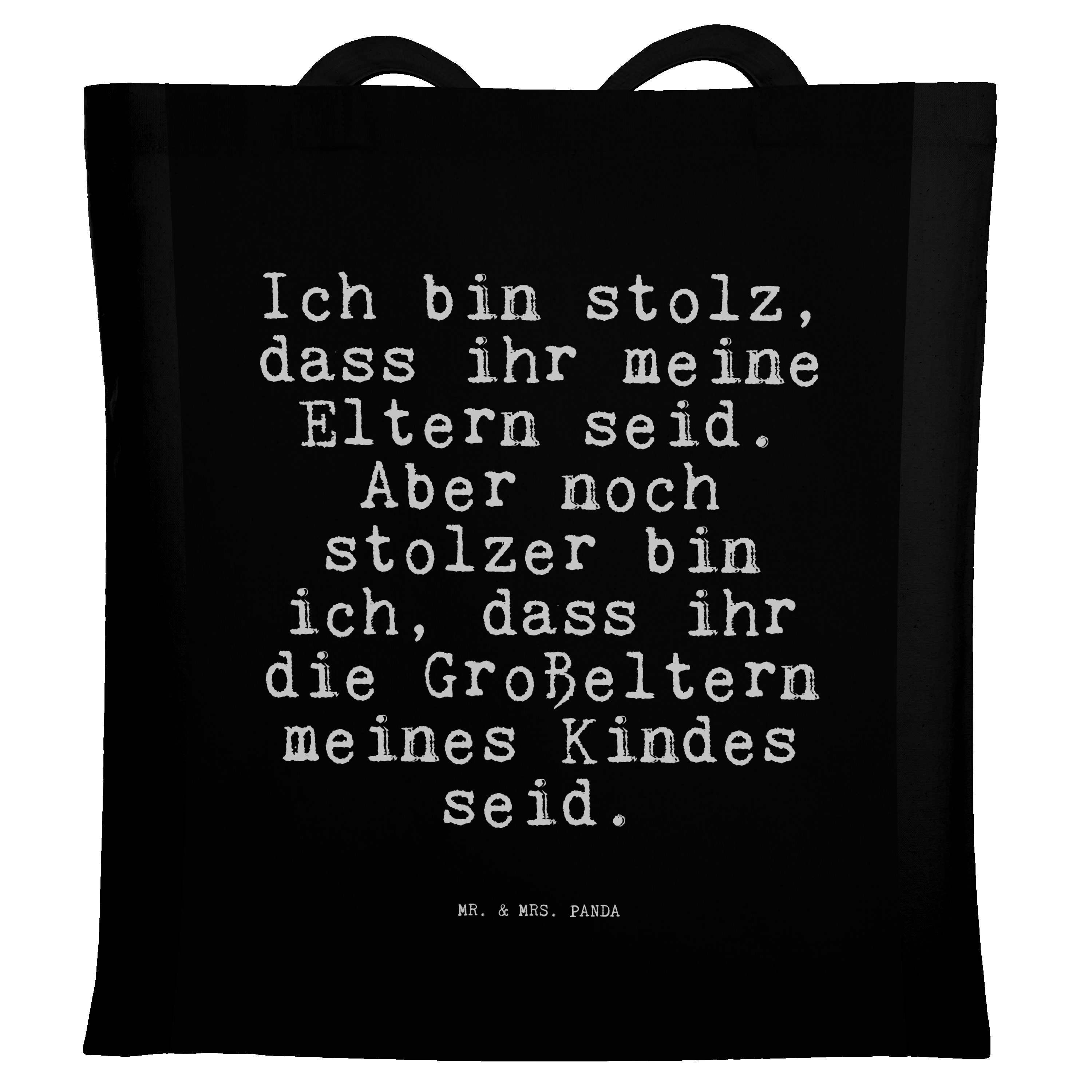 Mrs. Geschenk, - Ich Geburt, Mr. (1-tlg) dass... Tragetasche Schwarz stolz, bin Enkelin Einkaufs Panda & -