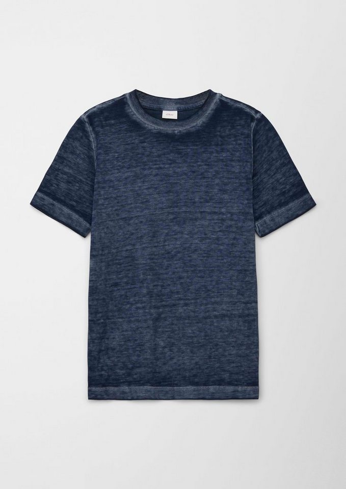 s.Oliver Kurzarmshirt T-Shirt mit Ausbrennermuster Waschung