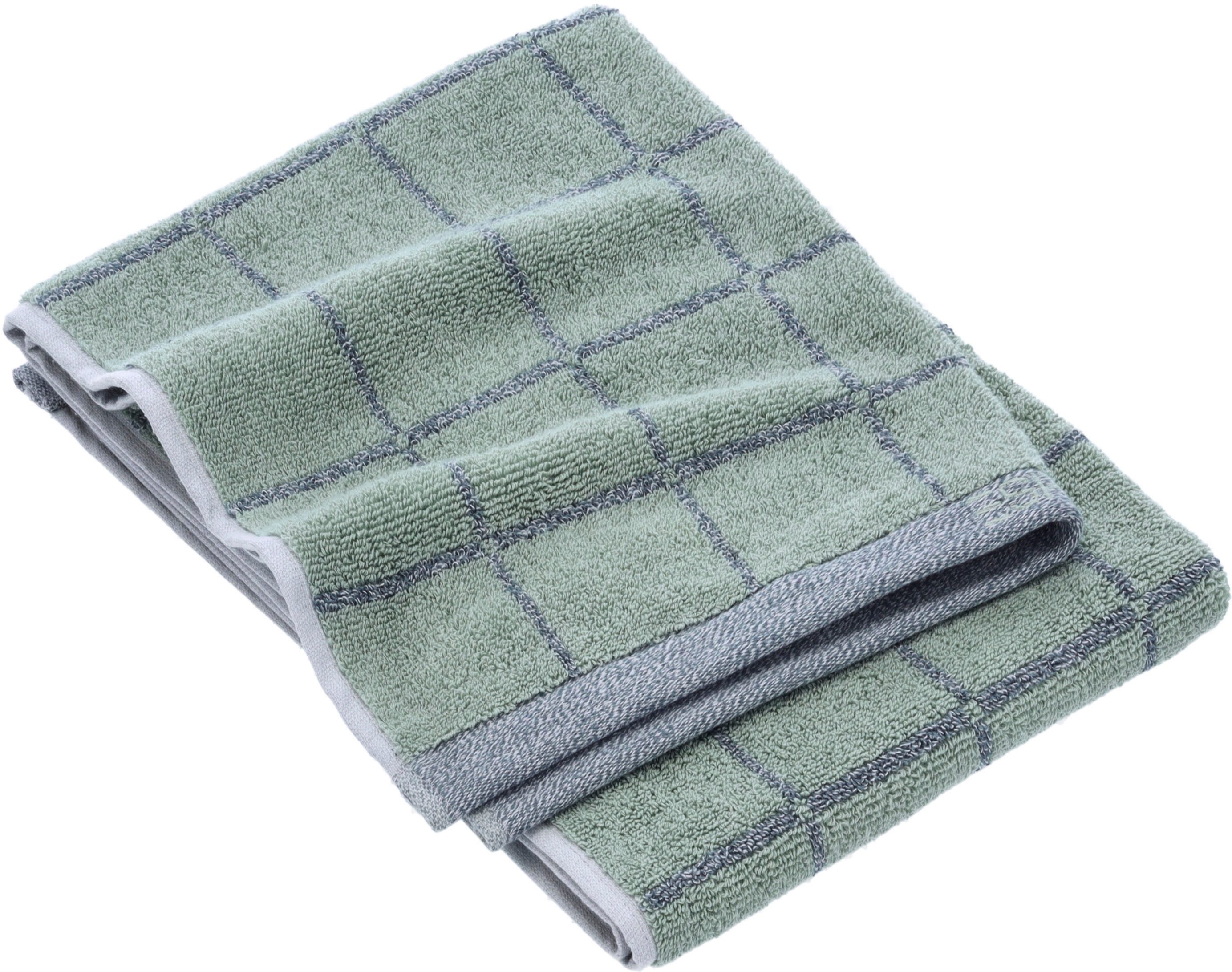 Esprit Handtuch Melange Cube, Walkfrottier (2-St), günstig online kaufen