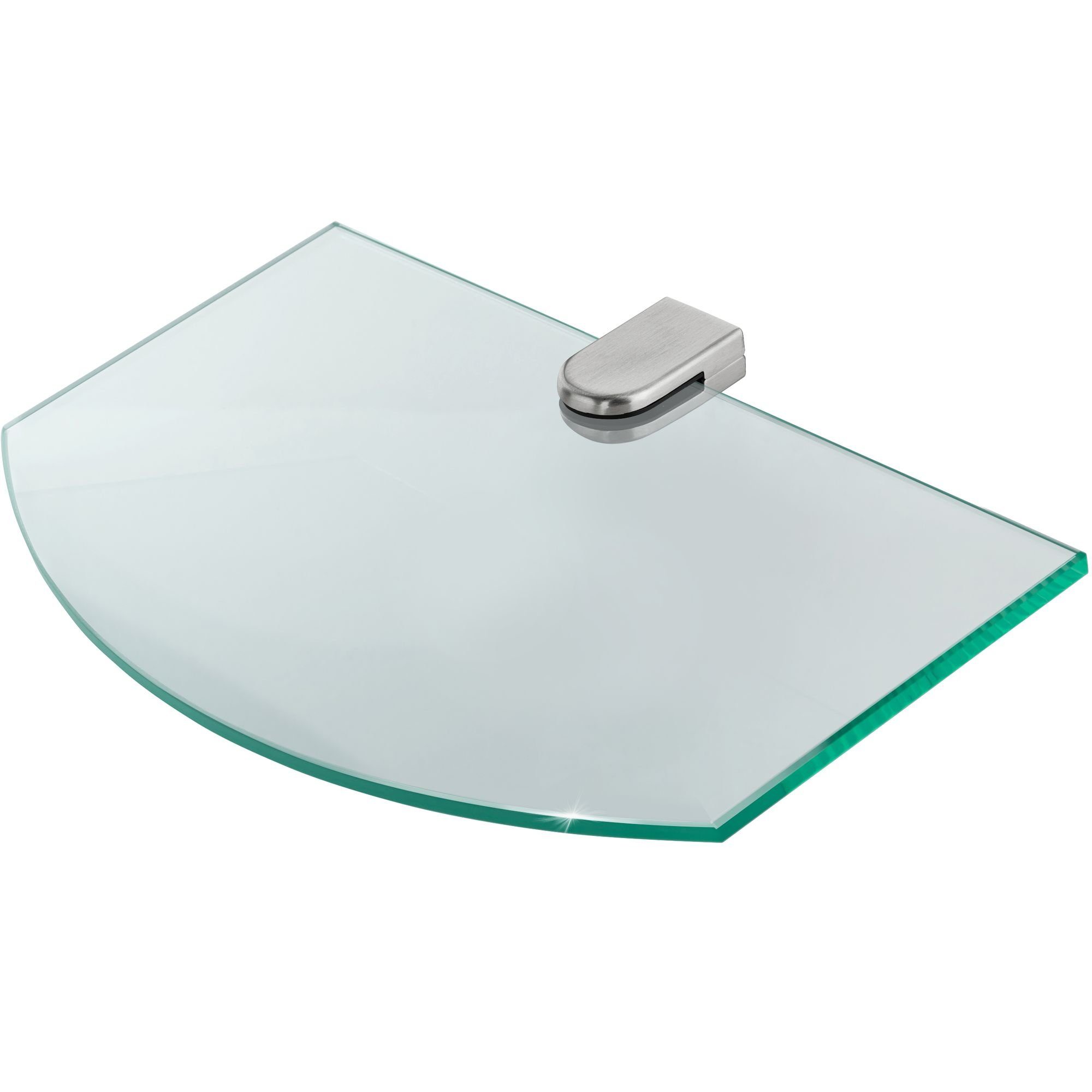 bonsport Badregal Glas Regal, Glasregal klar halbrund 25.4 x 14 x 0.6 cm günstig online kaufen