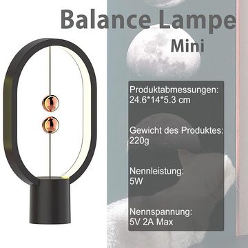 DTC GmbH LED Schreibtischlampe Magnetschalter Balance Nachttischlampe,USB, Nachttisch für das Schlafzimmer Büro Dekoration