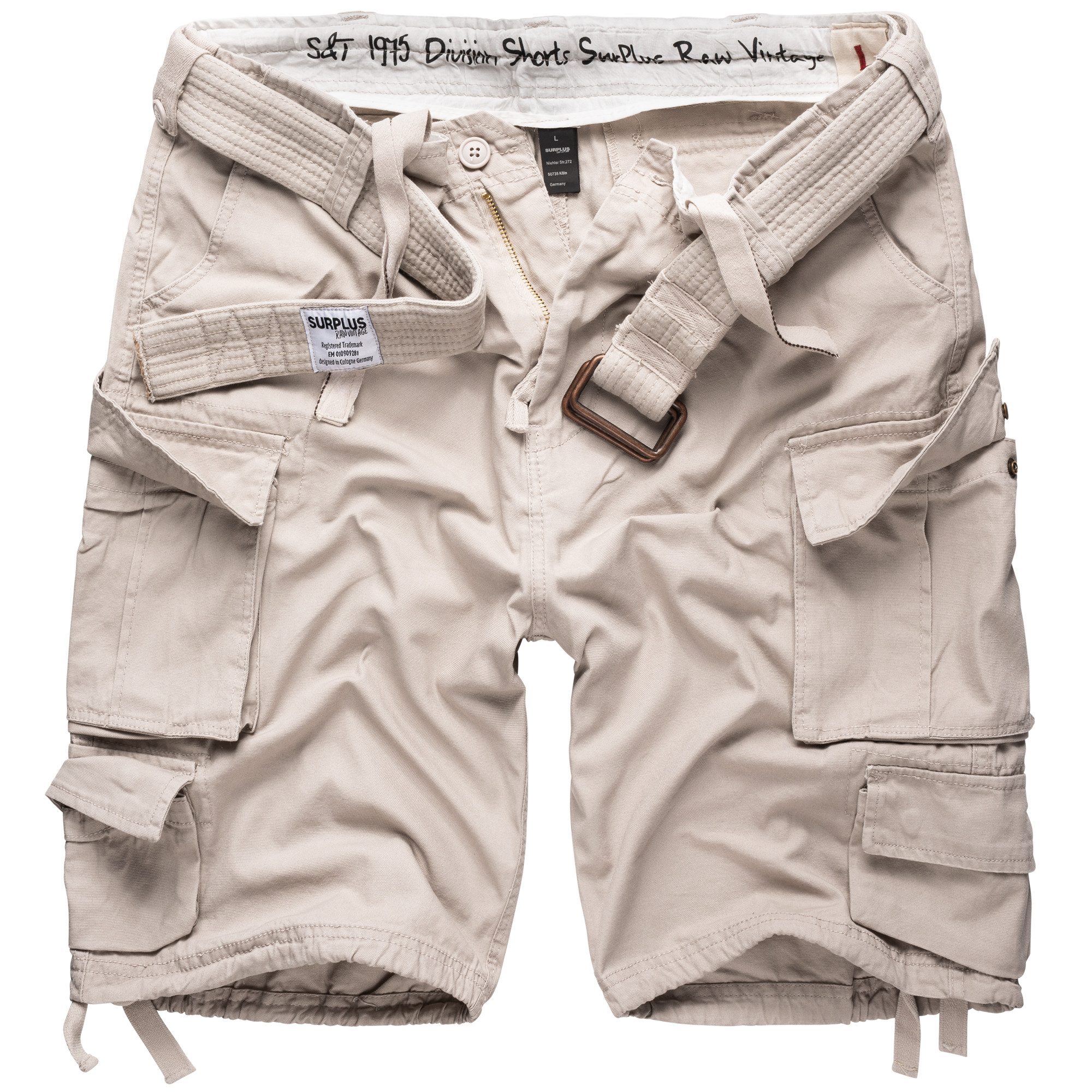 Trooper Cargoshorts DIV Bermuda Baumwolle Sommer Shorts Kurze Hose Army knielang Sommershorts, Knielang, mit Gürtel, viele Taschen, Unifarben, Camouflage
