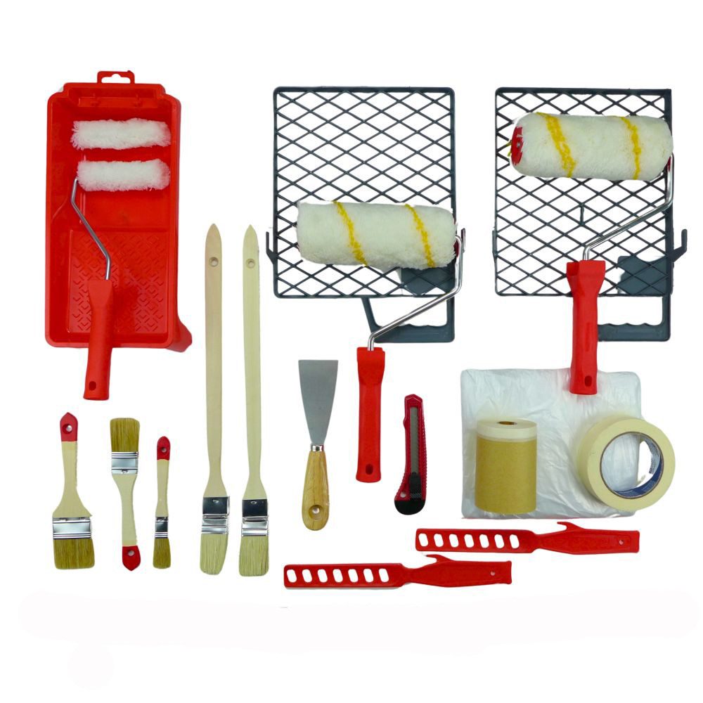 ROTIX Farbroller Maler-Set 19-teilg für den Wandanstrich (19-St)
