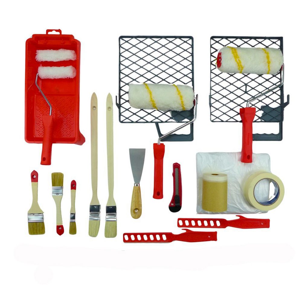 ROTIX Farbroller Maler-Set 19-teilg für den Wandanstrich (19-St)