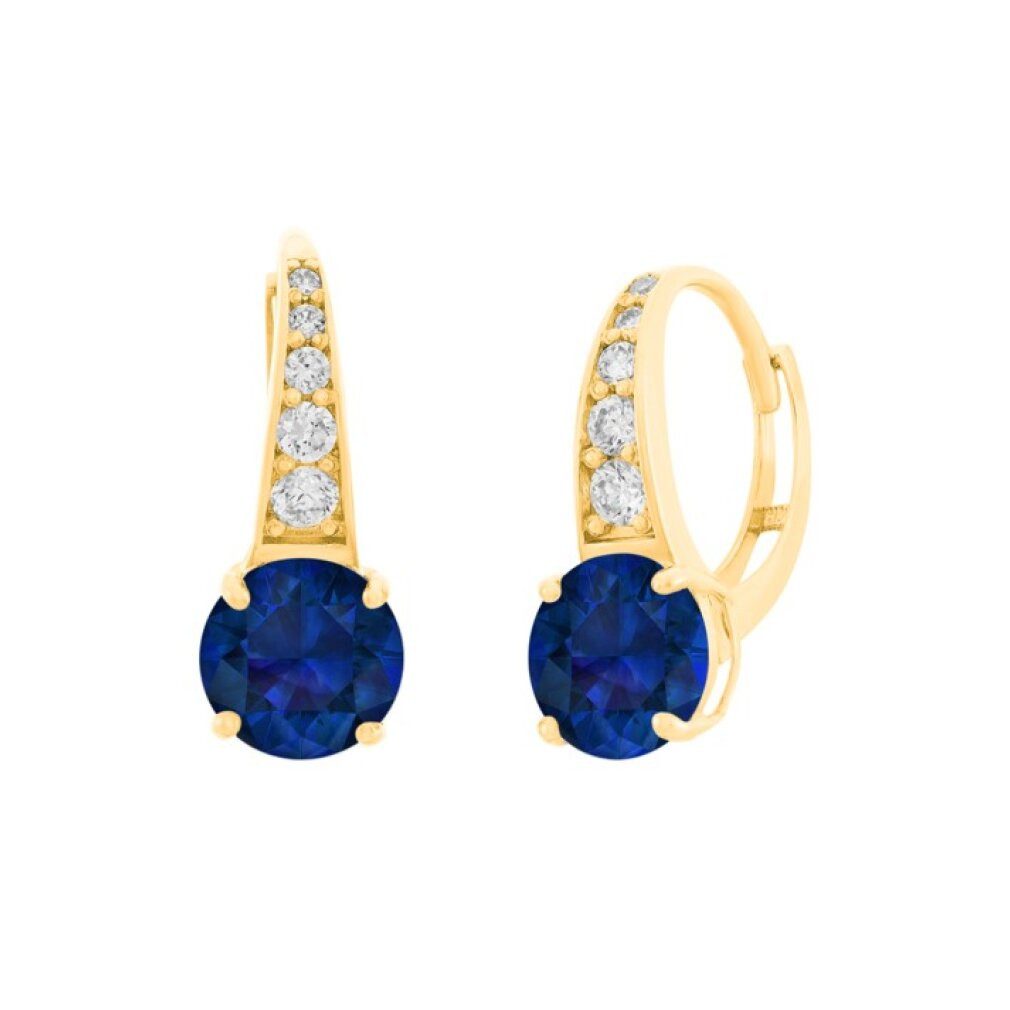JVD Ohrring-Set Gold plated earrings with clear and blue zircons SVLE0974XH2GM00
