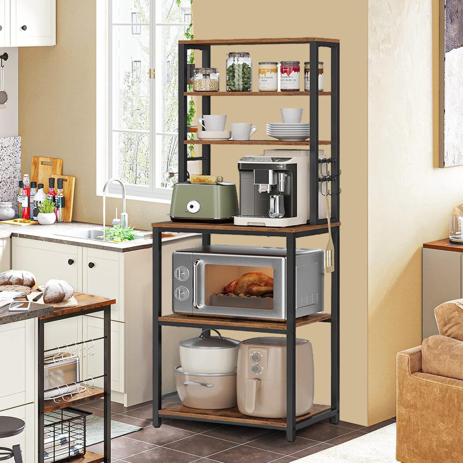BlingBin Küchenregal 6-stufiges Küchenregale Stehend, Mikrowellenhalter Bäc günstig online kaufen