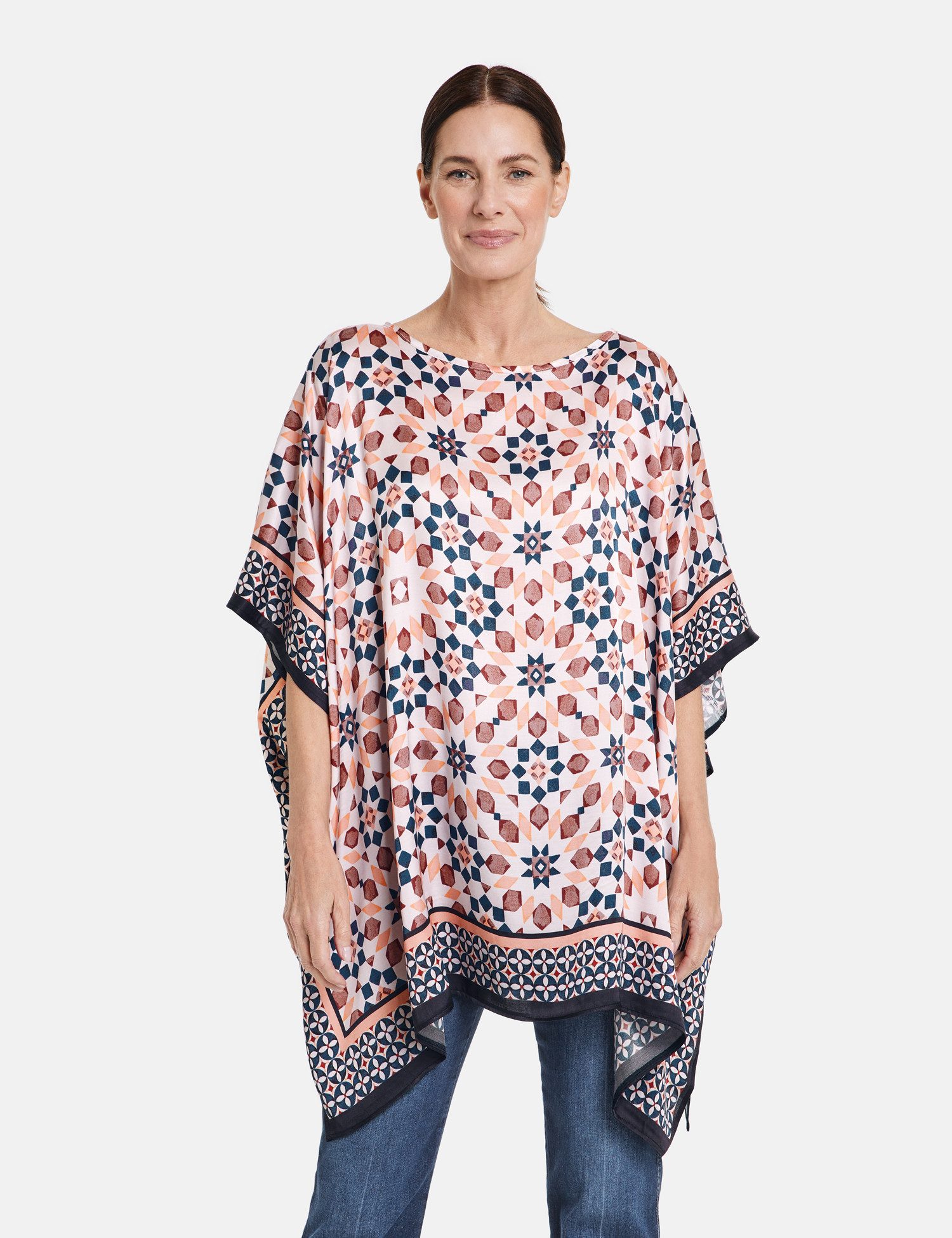 GERRY WEBER Shirtbluse Gemusterter Jerseyponcho