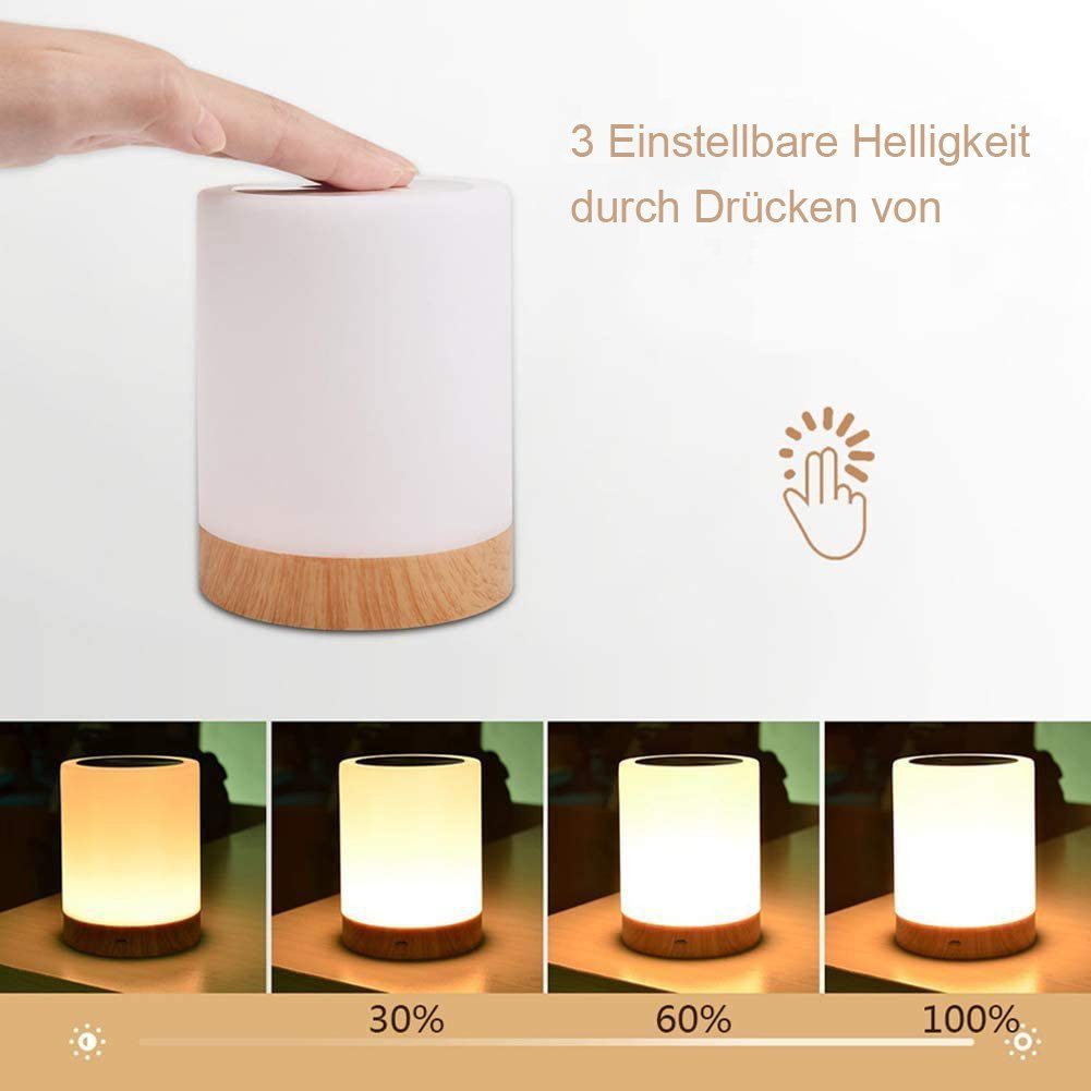 POPOLIC Nachttischlampe LED Nachttischlampe,Tischlampe Touch Dimmbar mit 7 günstig online kaufen
