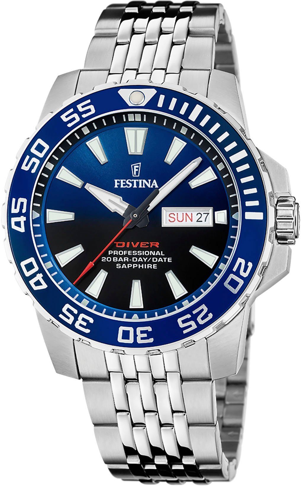 Festina Quarzuhr Diver Collection, F20661/1, Armbanduhr, Herrenuhr