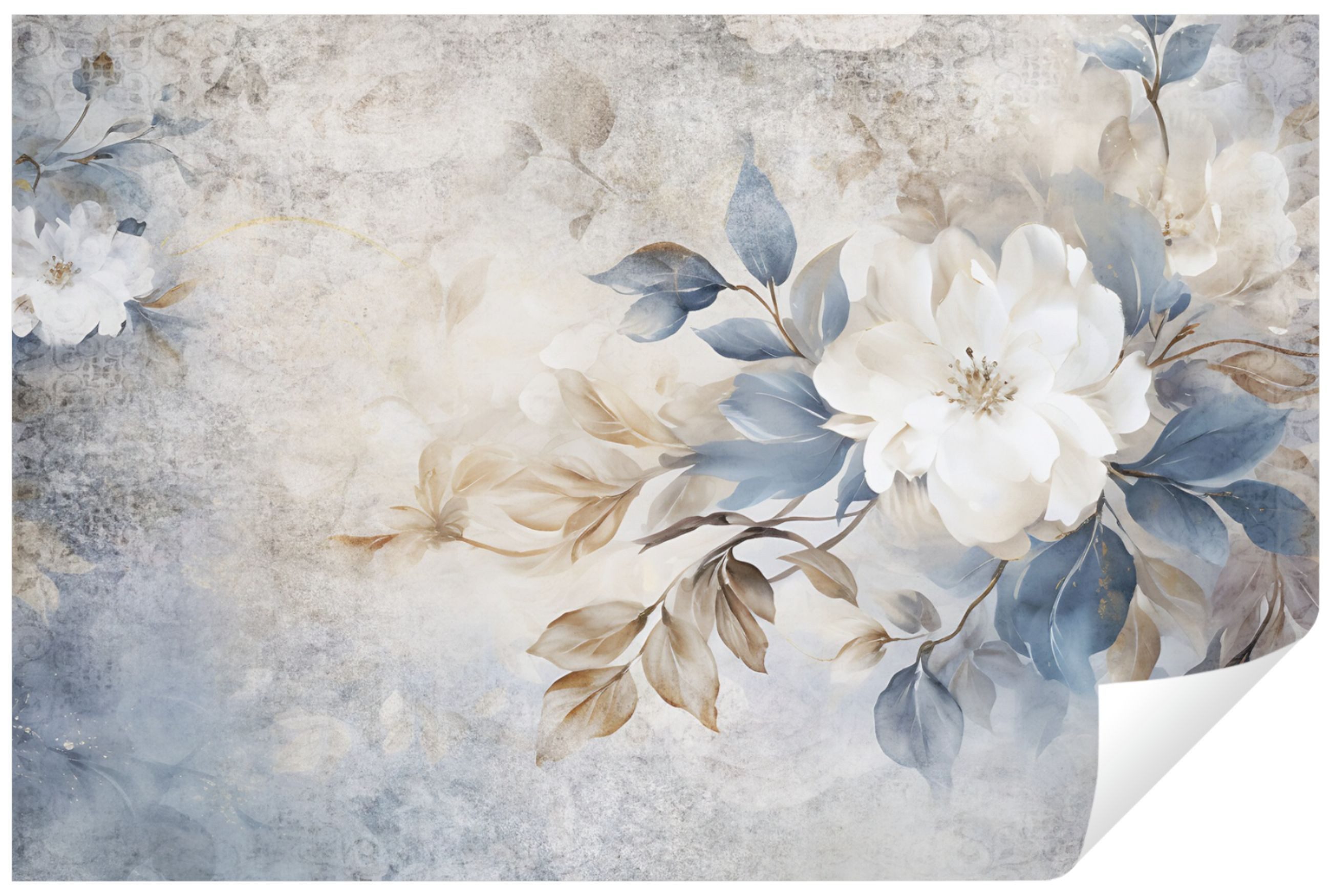 Fototapete Blumen Vintage Beton Vlies Tapete Wohnzimmer Schlafzimmer Wandtapete