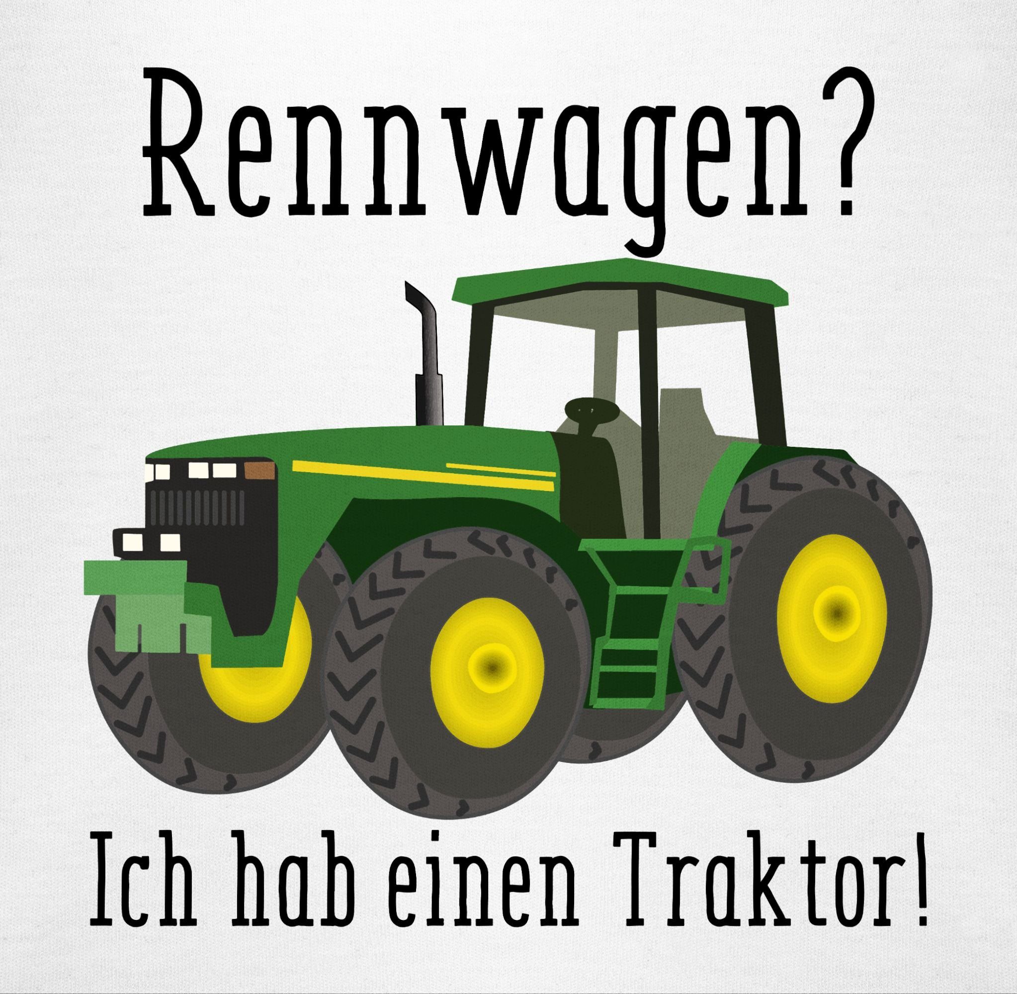 habe Bauer Geschenk Shirtbody Traktor einen Rennwagen Ges Landwirt Traktor - Trecker Shirtracer Ich 1 Weiß