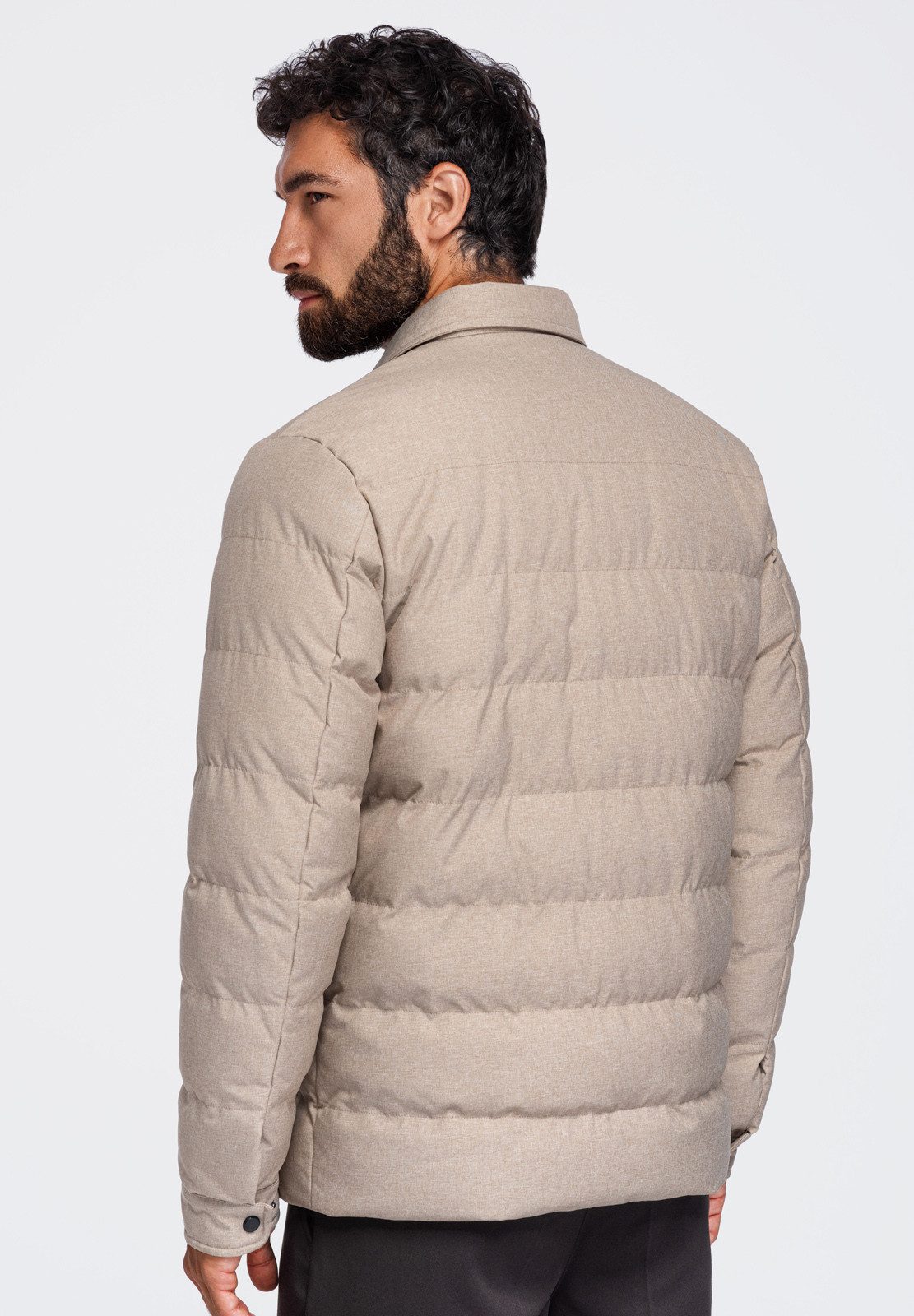 OMBRE Steppjacke Herren Steppjacke mit klassischem Kragen Beige XXL (kein Set, 1-St) in Unifarbe – Bild 4 von 5