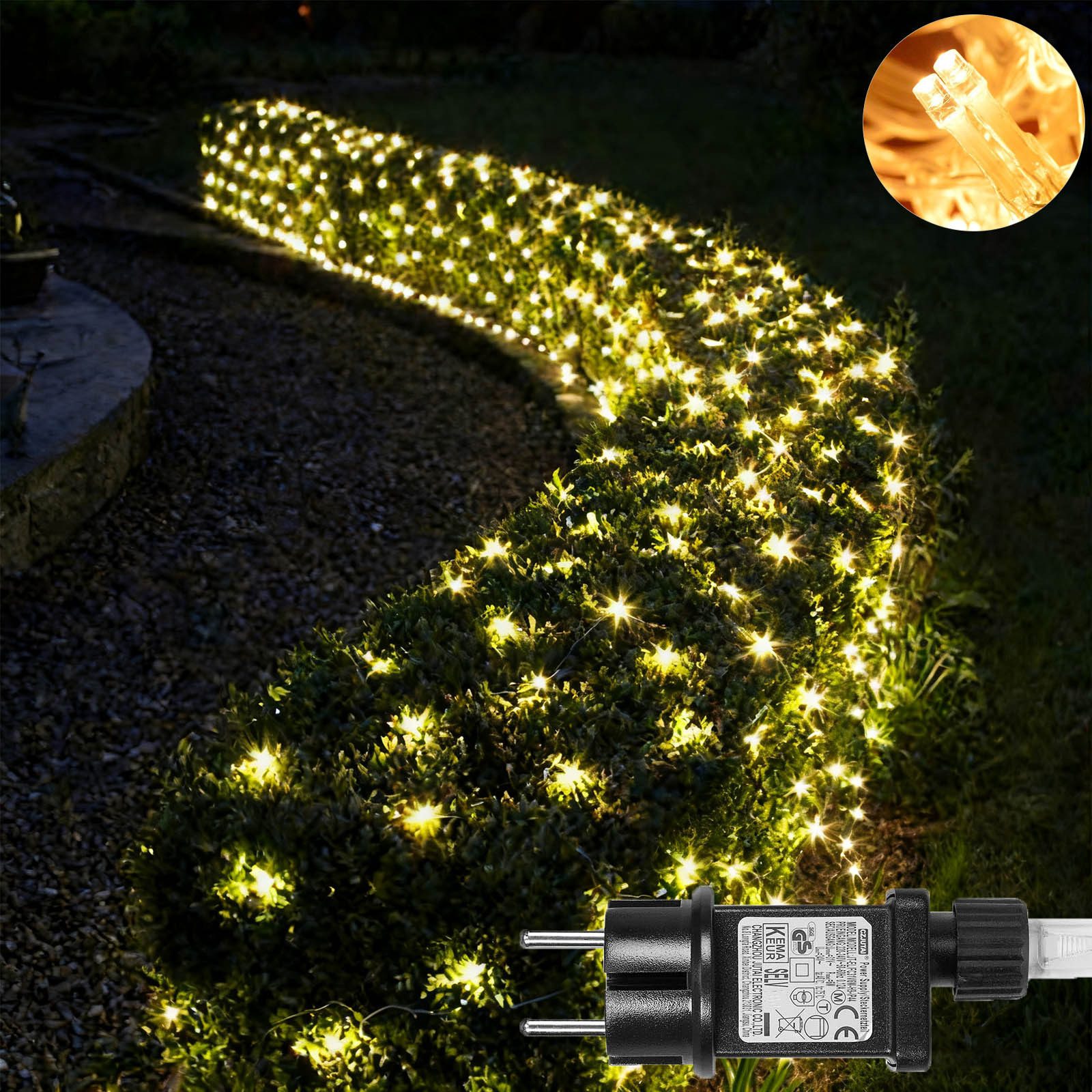MUPOO LED-Lichternetz 96/144/200/660 LED Lichterketten Weihnachten Lichternetz