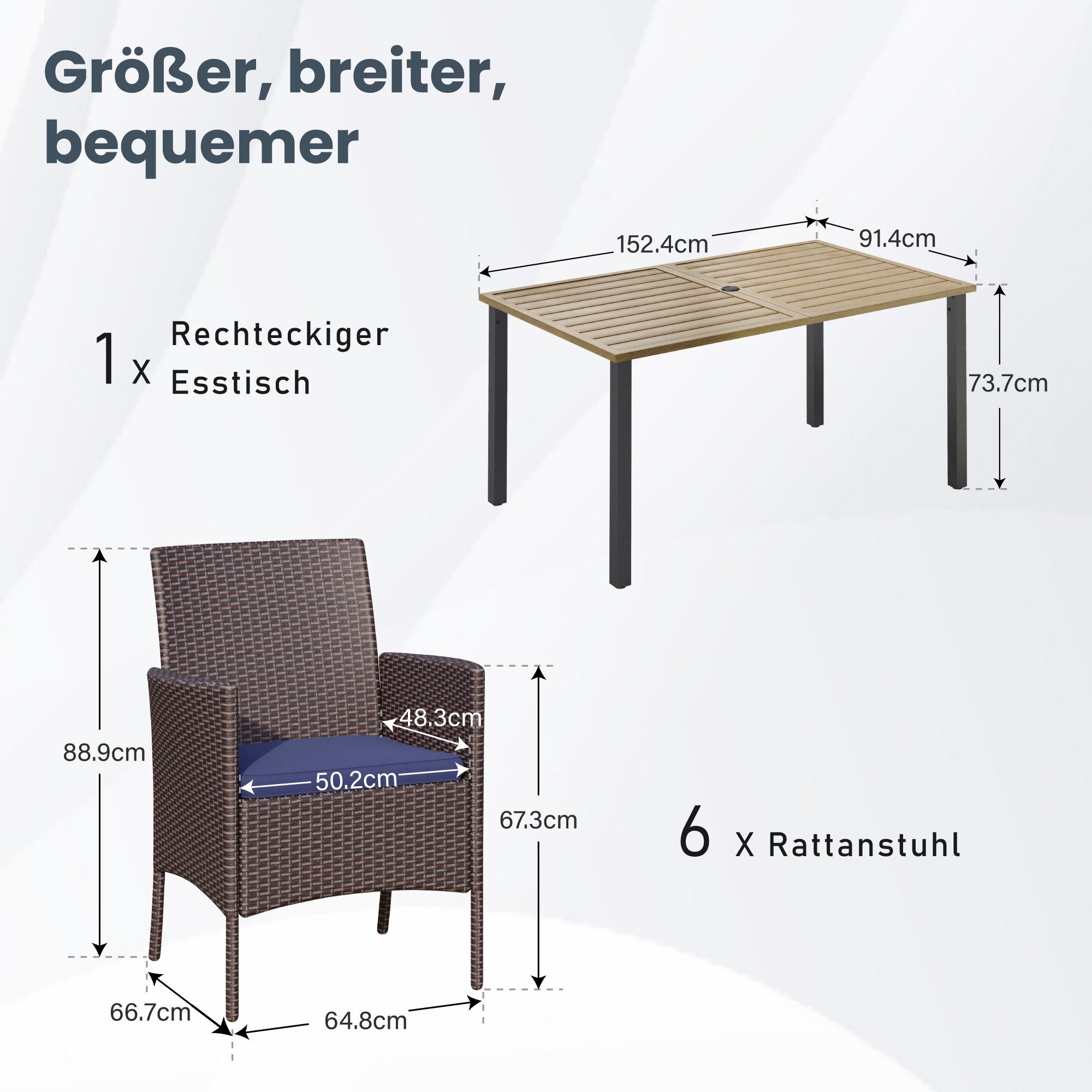 PHI VILLA Garten-Essgruppe, (für 6 Personen günstig online kaufen