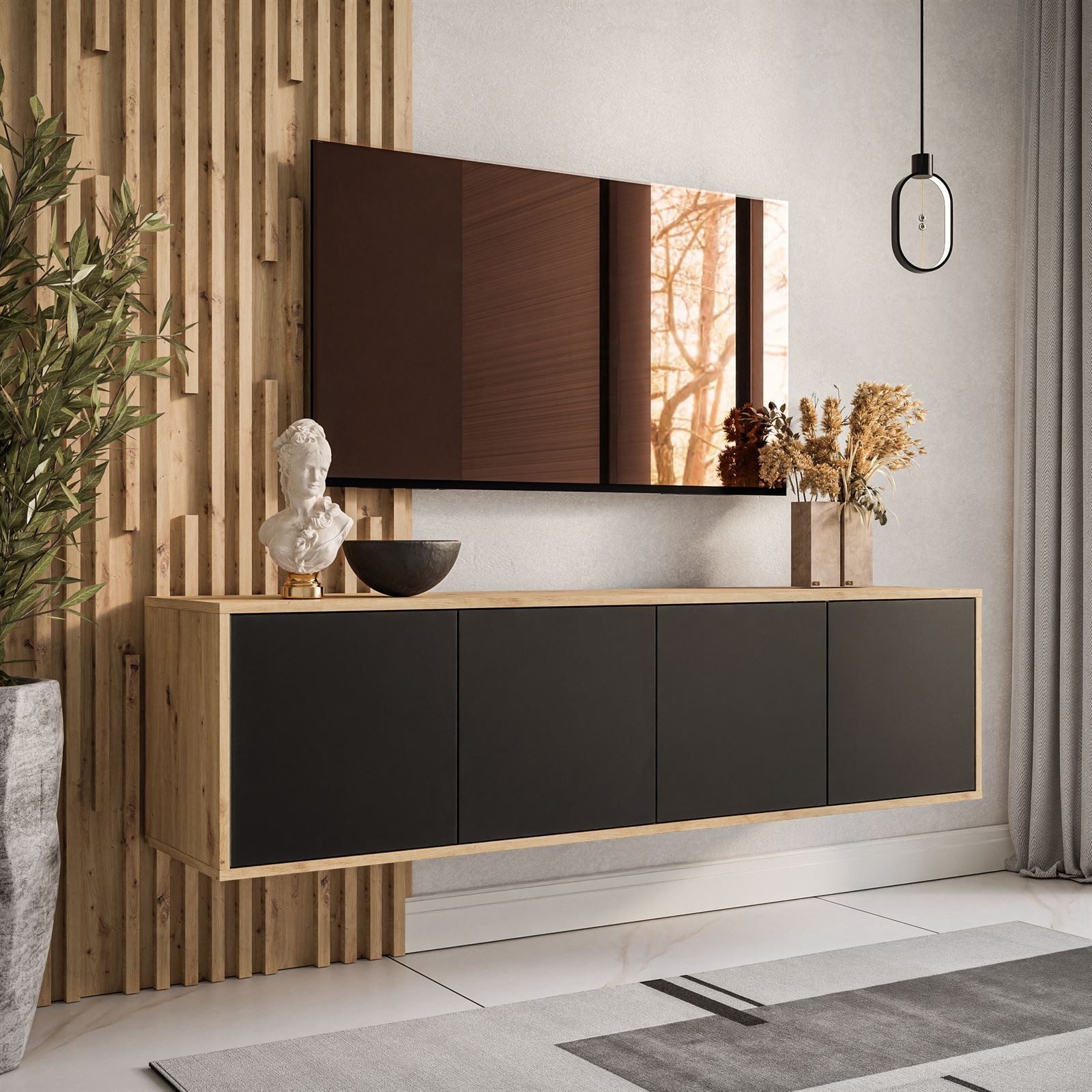 Lookway TV-Schrank SANAYI LOFT – Hängendes Modell in Artisan Eiche BreiteL günstig online kaufen