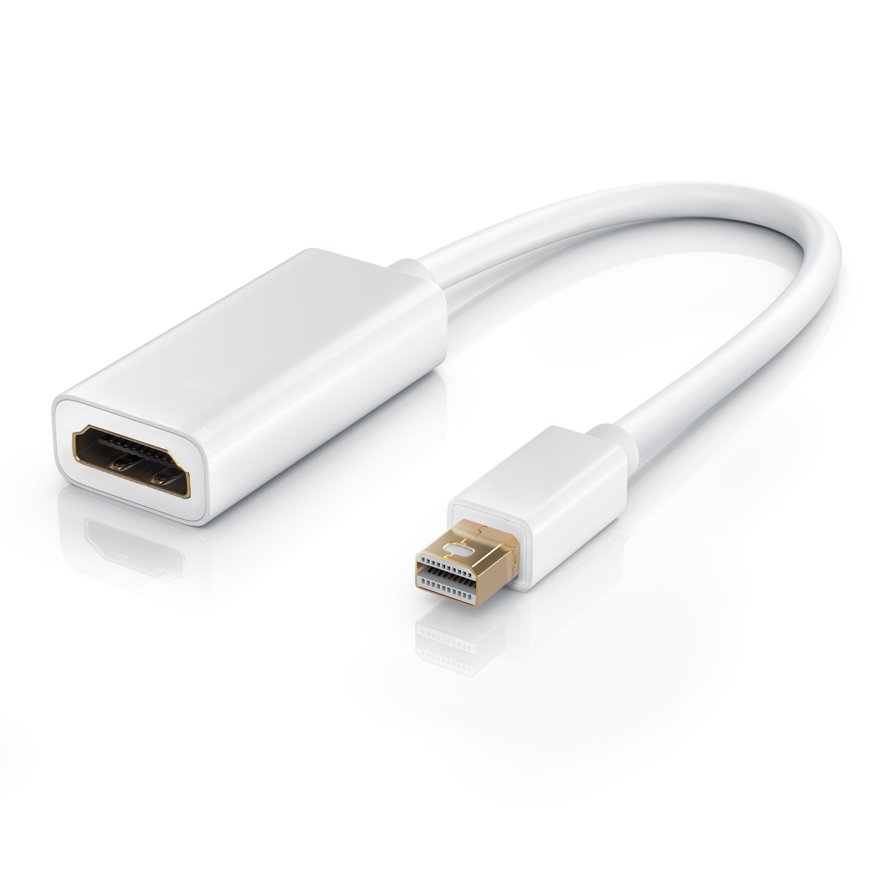 CSL Audio- & Video-Kabel, Mini Displayport, HDMI (15 cm), Full HD 1080p MiniDP zu HDMI Buchse Konverter / Adapterkabel - 0,15m