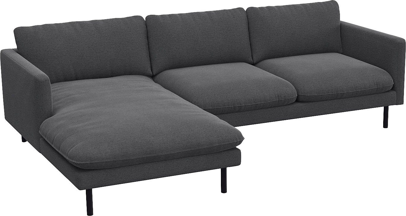 FLEXLUX Ecksofa Bolzano, elegant und bequem, L-Form, Sitzaufbau mit Kaltschaum & Stahl-Wellen, loose Sitz -& Rückenkissen