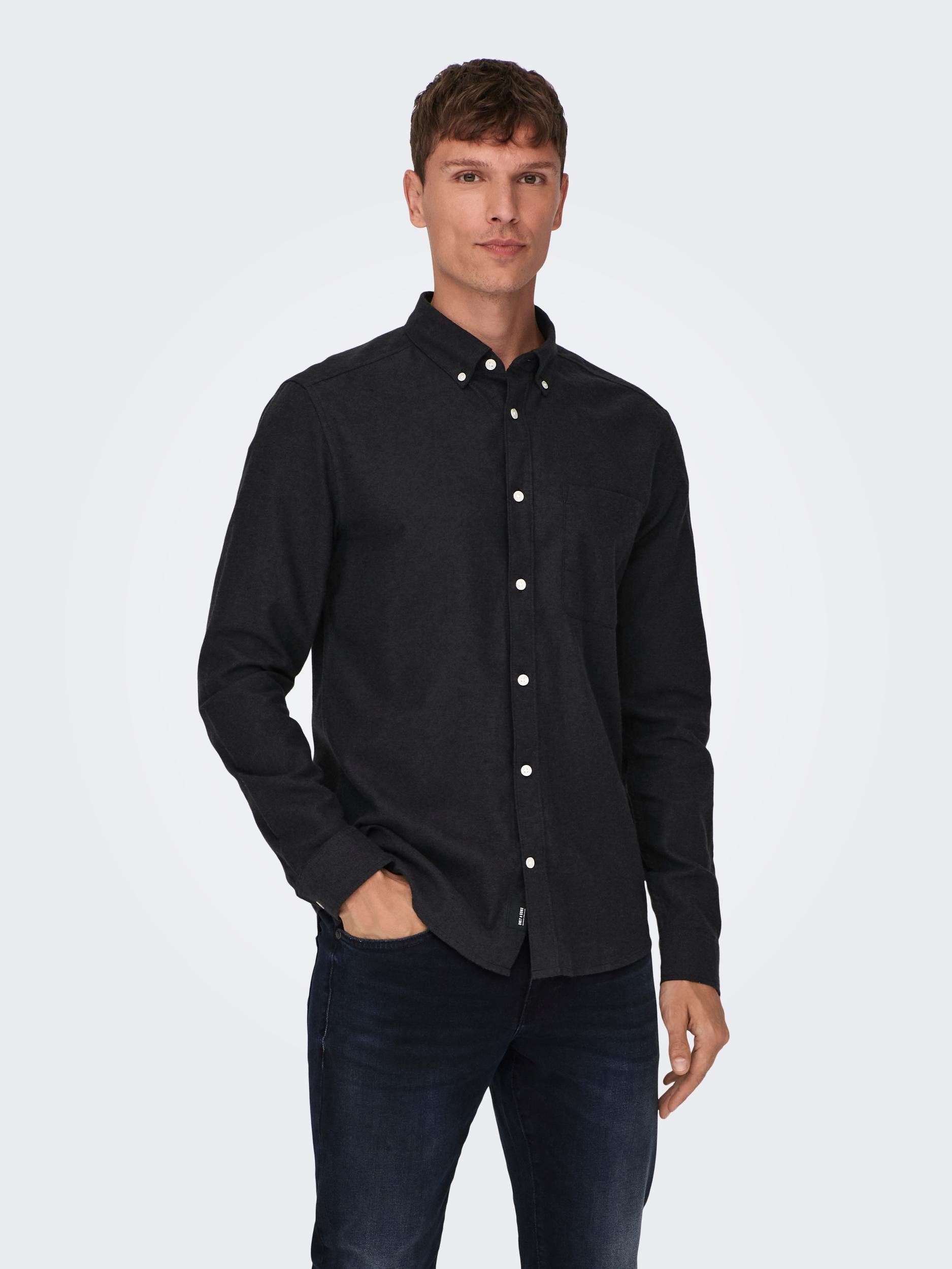 ONLY & SONS Langarmhemd ONSGUDMUND SLIM 1-PKT SOLID SHIRT NOOS