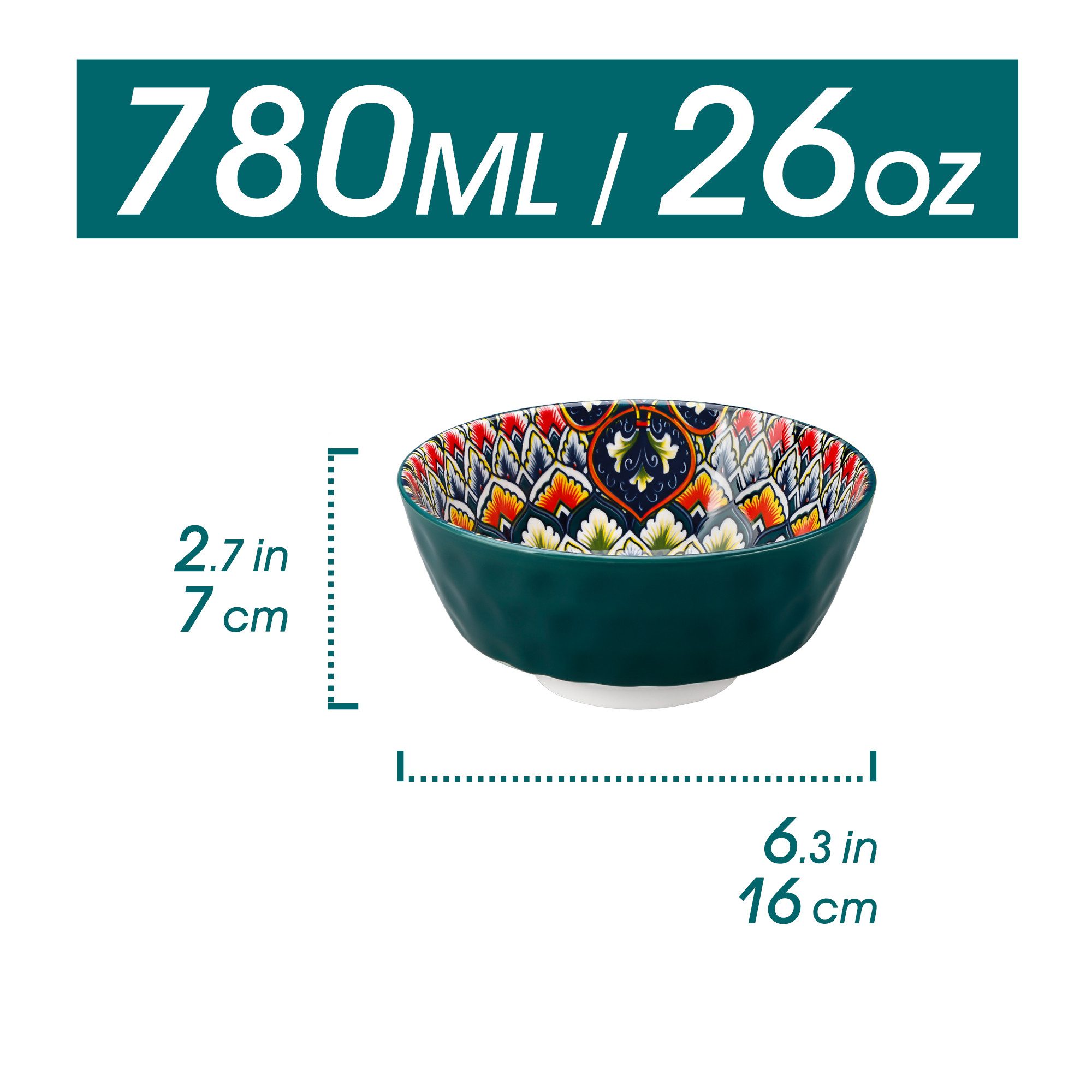 vancasso Schale 6tlg Schale-Set für 6, LUMI Müslischale, Porzellan, BOHO-Stil, Porzellan, (Set, 6-tlg) – Bild 2 von 5