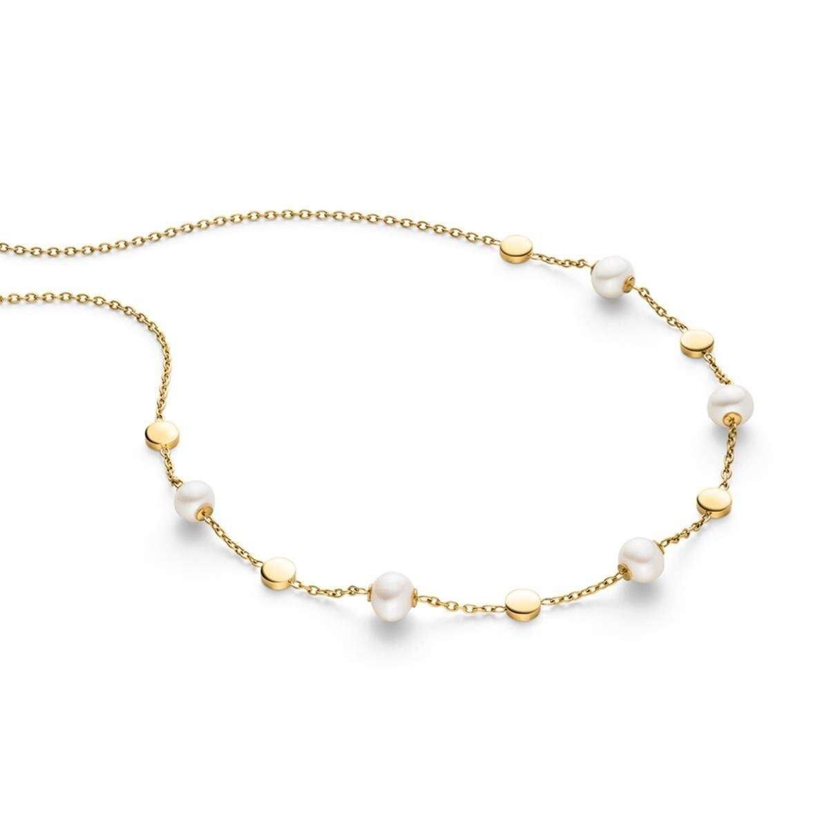 Boccia Collier 08077-02, für Damen-Kette Titan Goldfarben mit Perlen