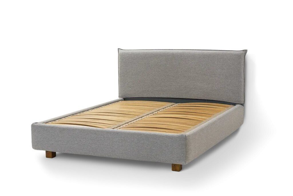 Letti Moderni Holzbett aus hochwertigem Bett Plüsch Puro, Massivholz hergestellt Anthracite