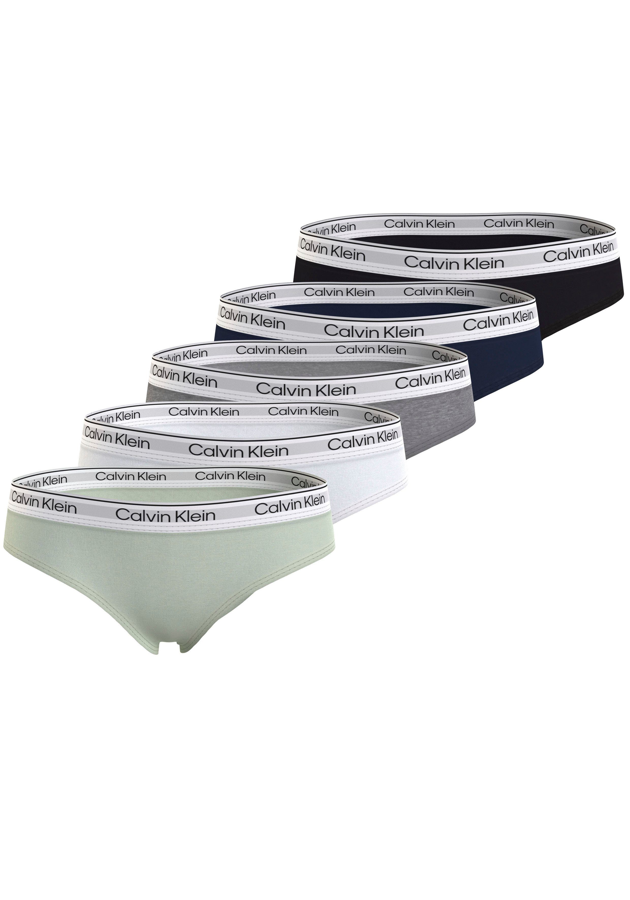 Calvin Klein Underwear Bikinislip 5PK BIKINI (Packung, 5-St., 5er-Pack) mit sportlichem Elastikbund Dlime/Pwhite/Ghtr/Niris/Pblack