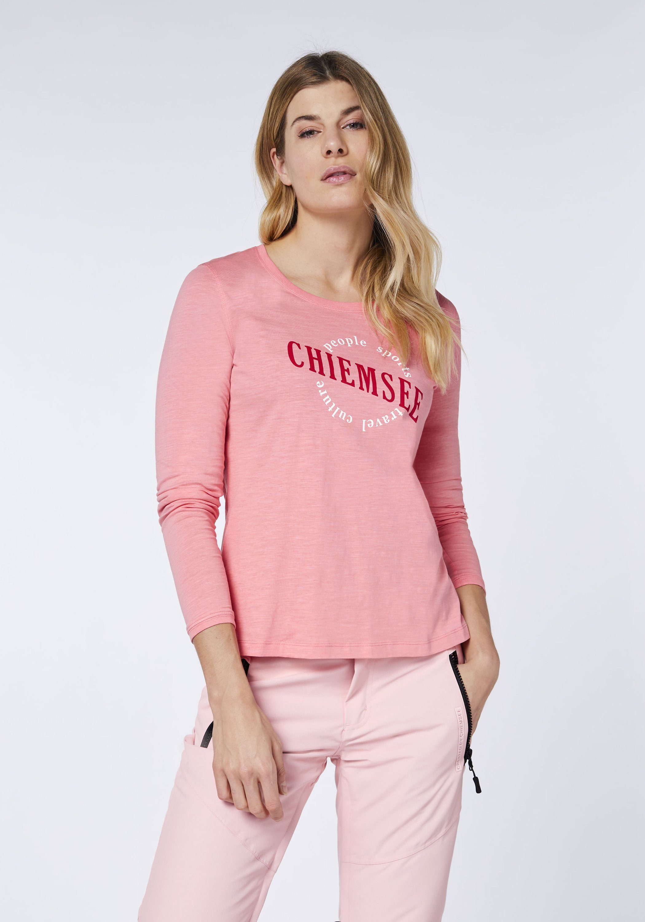 Chiemsee Longsleeve Longsleeve aus Baumwolle 1 mit Logo-Schriftzug rosa