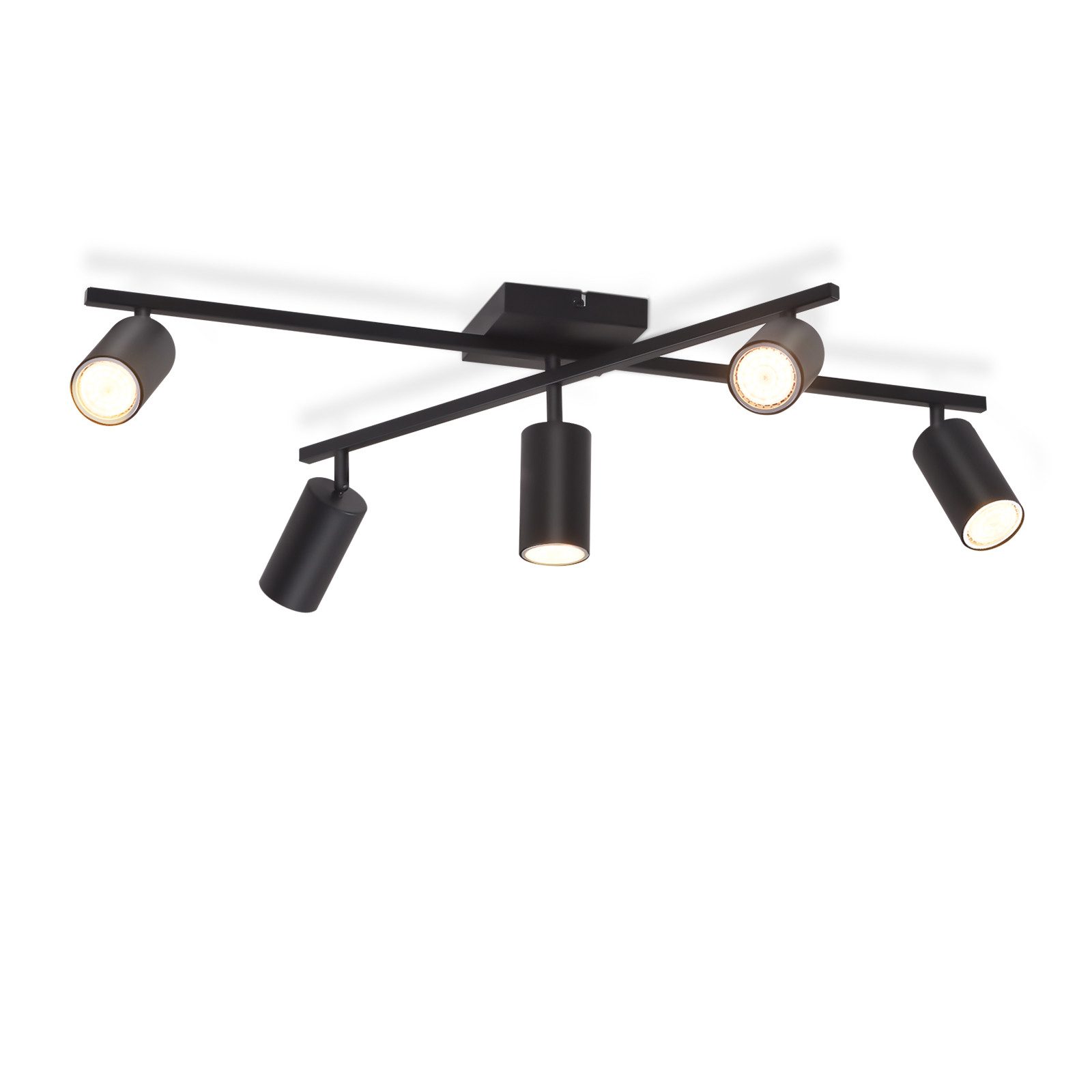 Nettlife Deckenstrahler Schwarz 5 flammig Deckenlampe GU10 modern Schwenkba günstig online kaufen