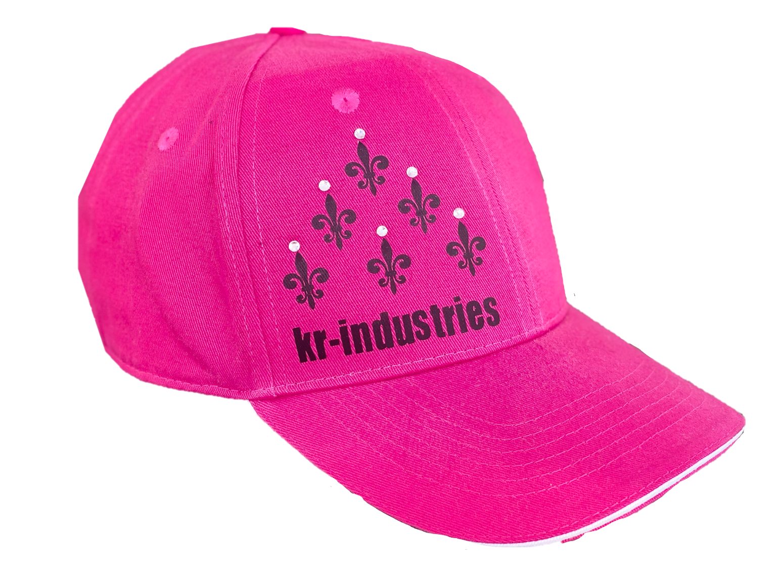 KR-Industries Baseball Cap Pink Lilien und Glitzersteine