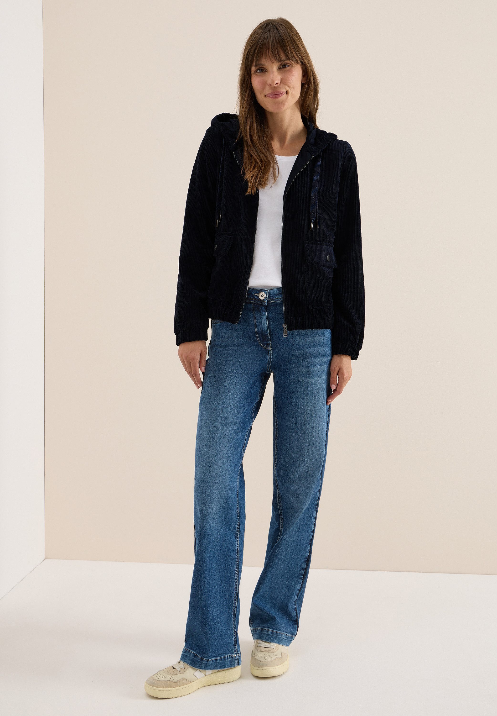 CECIL Cordjacke mit Kapuze mit Tunnelzugband